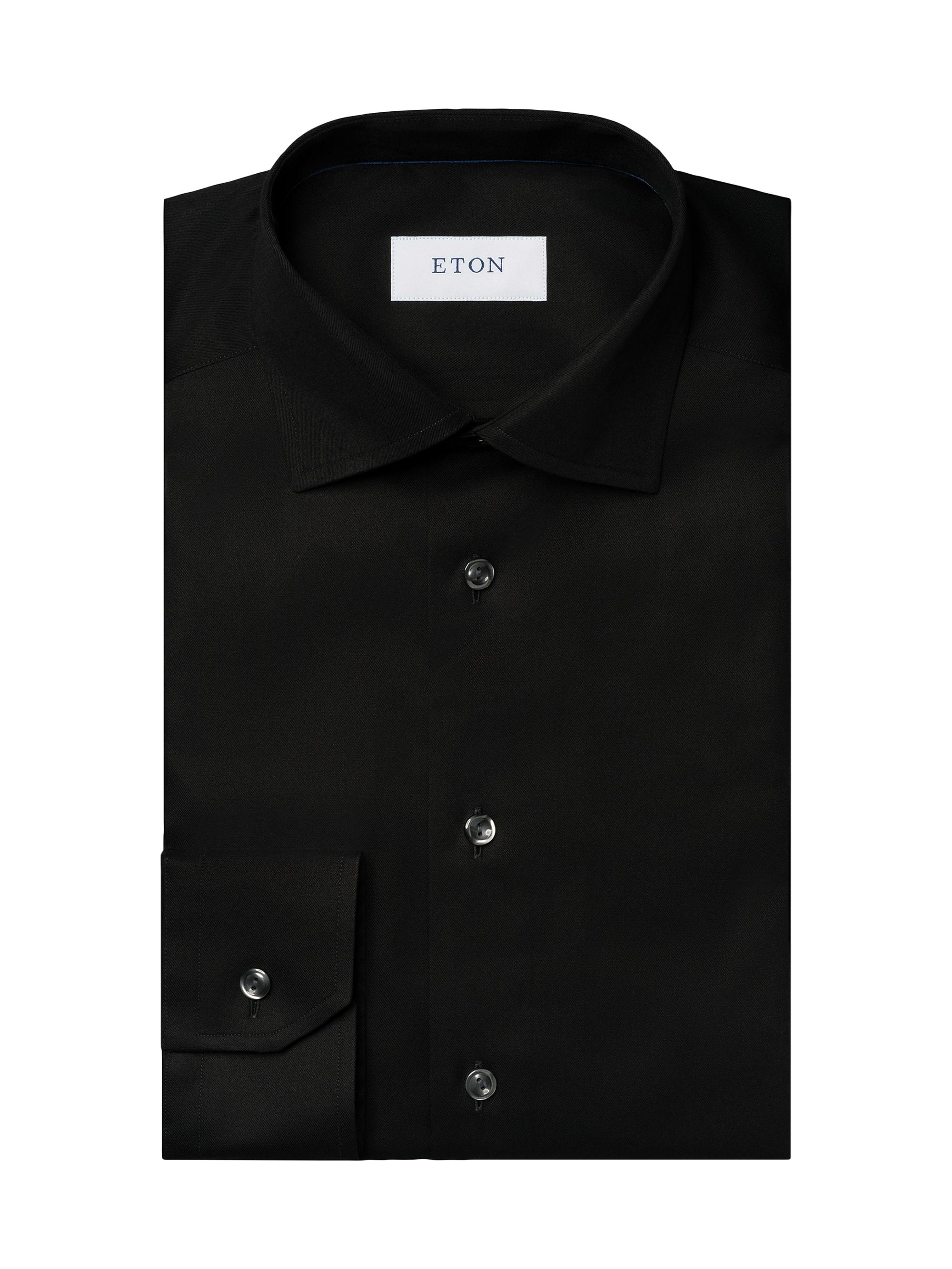 Eton Contemporary Fit Black Signature Twill Dress Shirt Men's 18