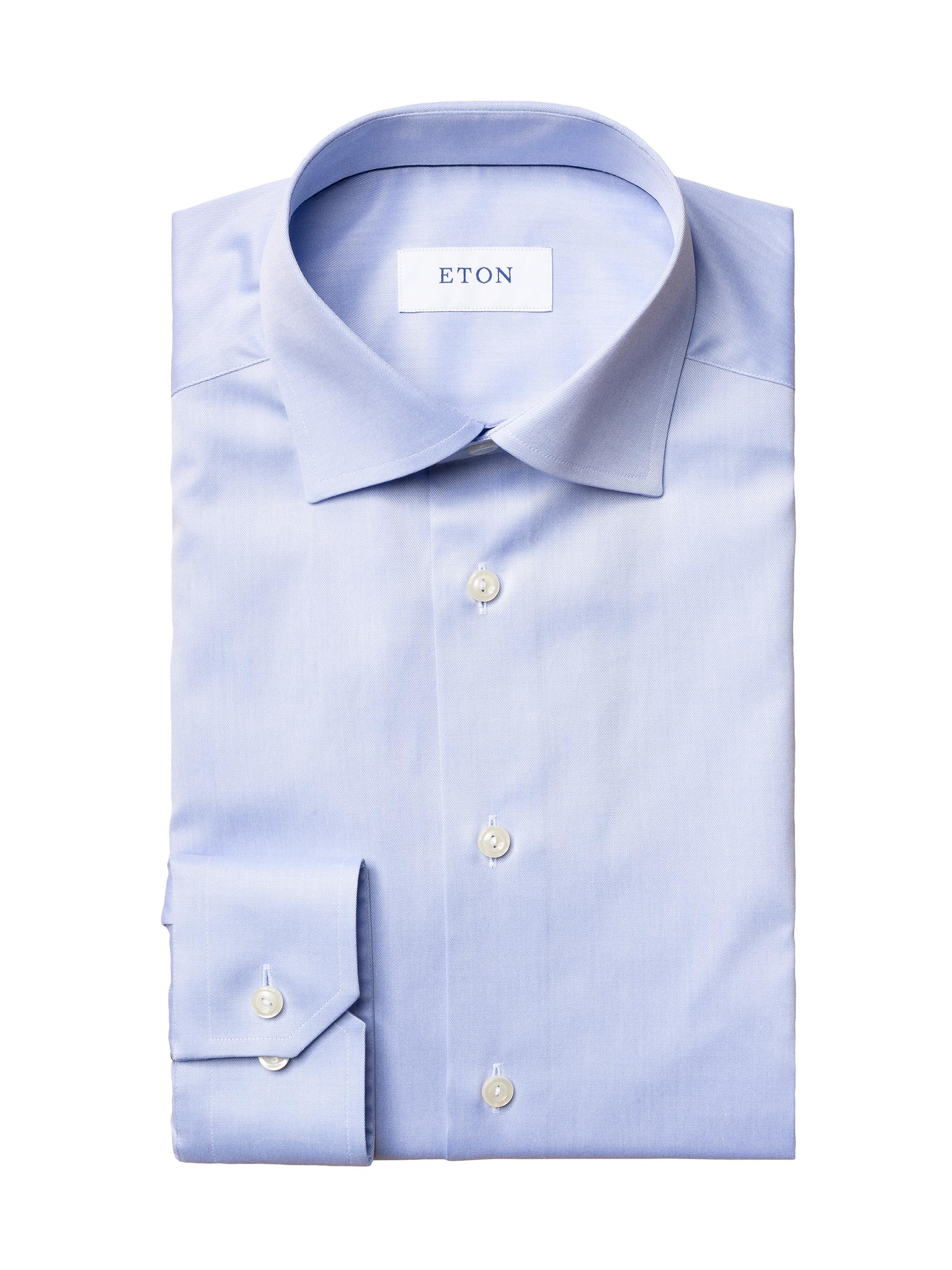 Eton Men's Contemporary-Fit Twill Dress Shirt - Blue