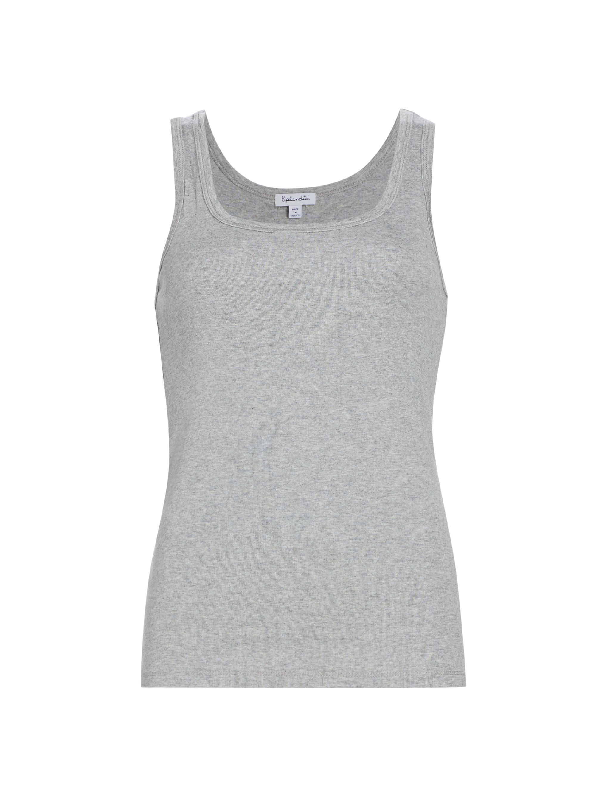 Splendid Women's Cotton-Blend Scoop Tank - Heather Grey