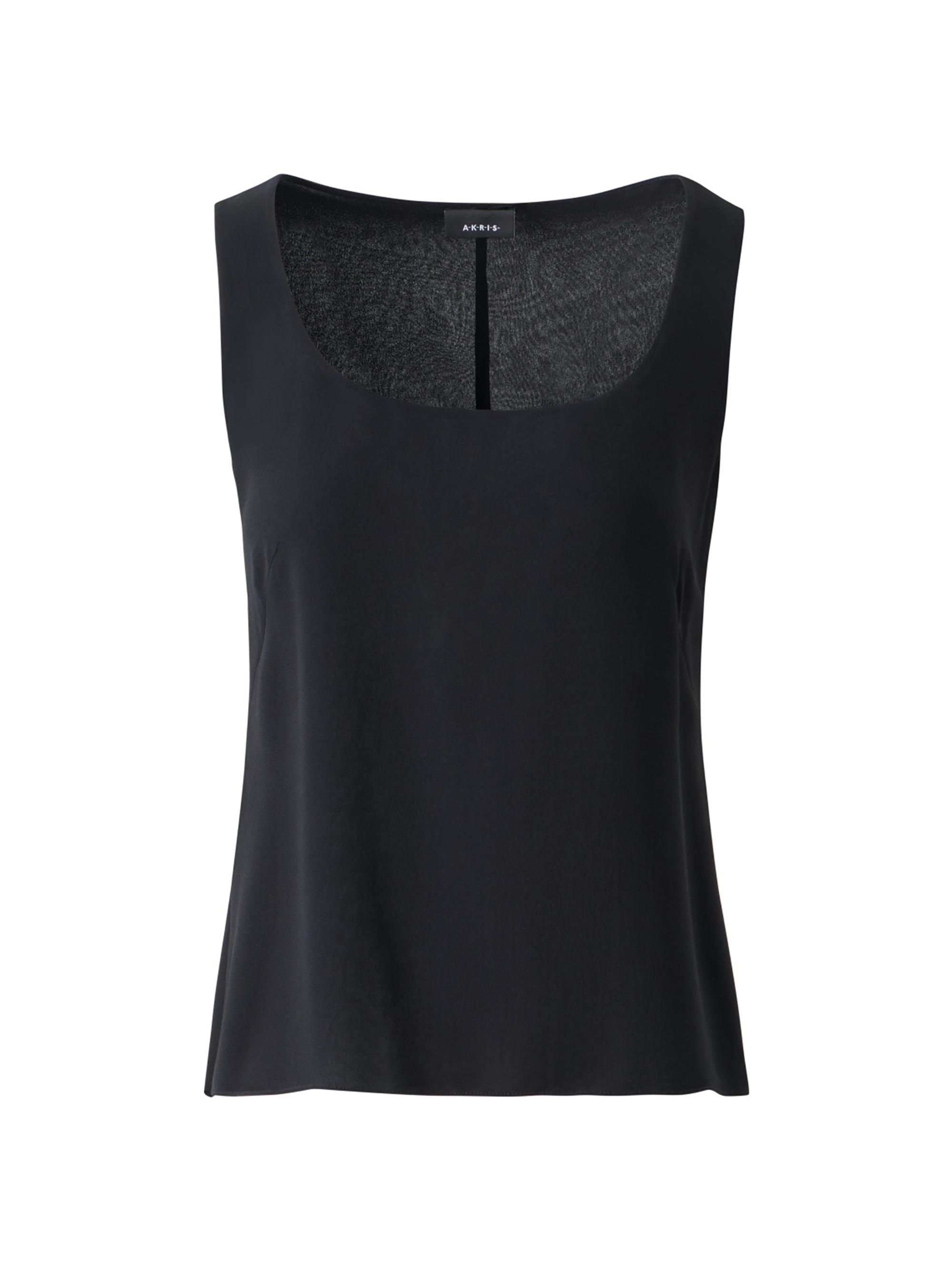 Akris Women's Silk Gerogette Sleeveless Top - Black
