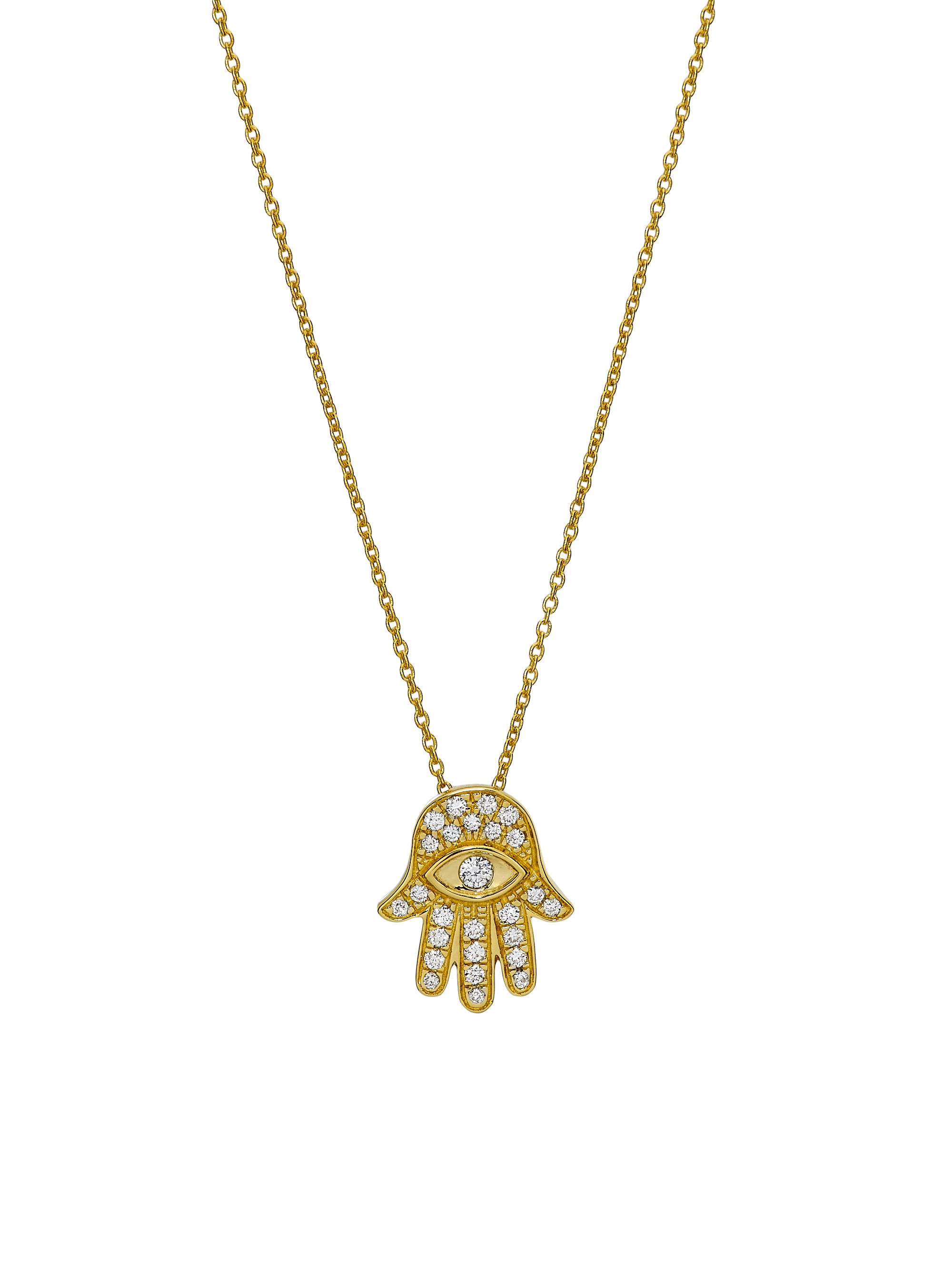 Roberto Coin Women's Tiny Treasures Diamond & 18K White Gold Hamsa Pendant Necklace - Yellow Gold