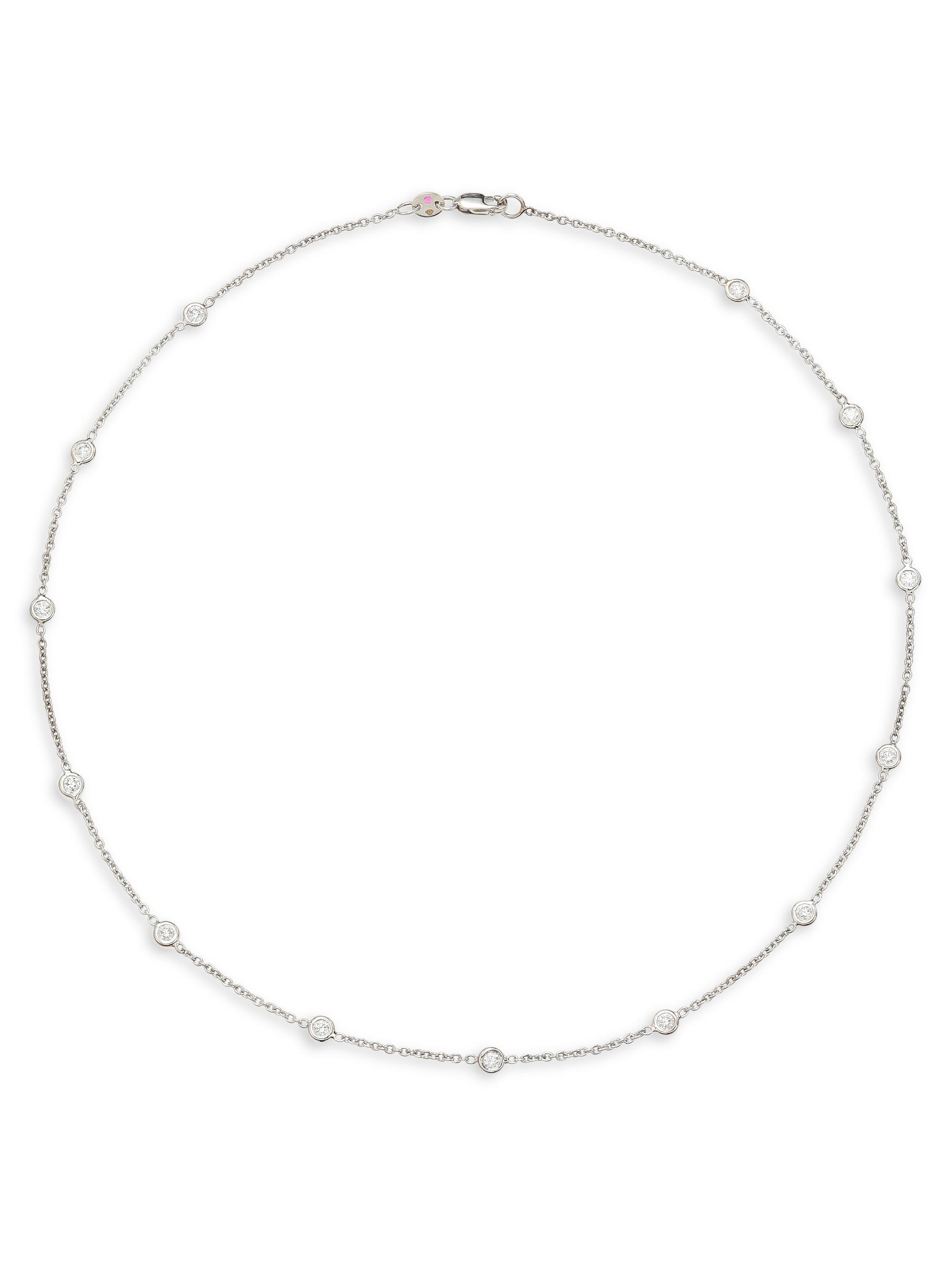 Roberto Coin Women's Diamond By The Inch 18K White Gold & Diamond 13-Station Necklace/16" - White Gold