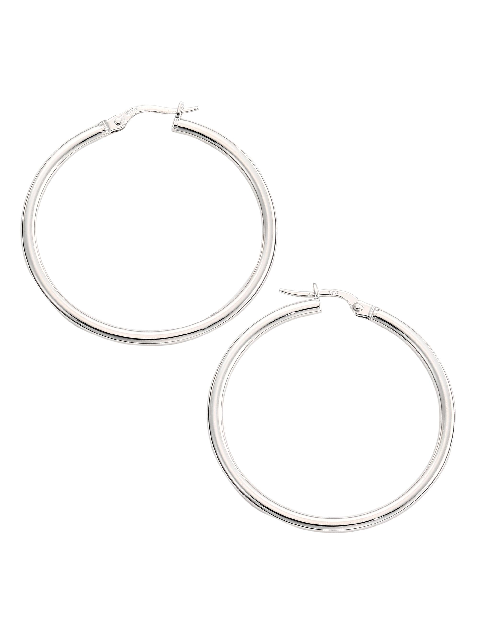 Roberto Coin Women's 18K White Gold Hoop Earrings - Silver