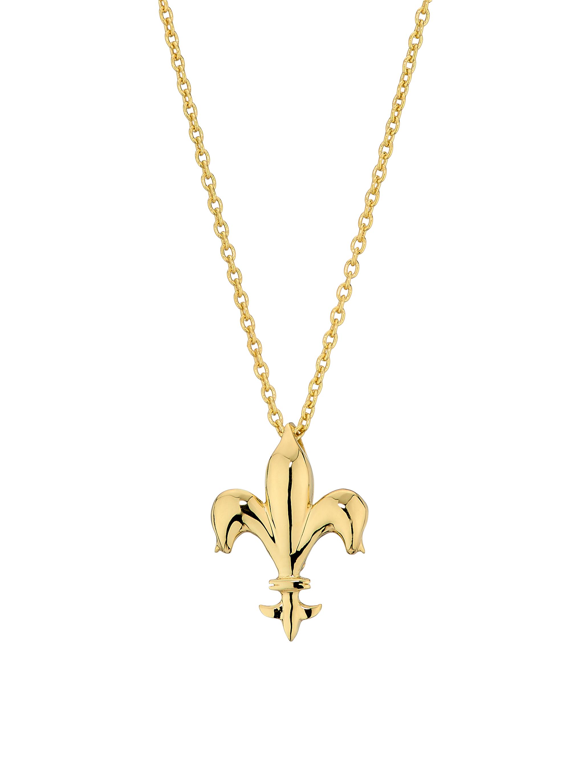 Roberto Coin Women's Tiny Treasures 18K Yellow Gold & Ruby Fleur De Lis Necklace - Yellow Gold