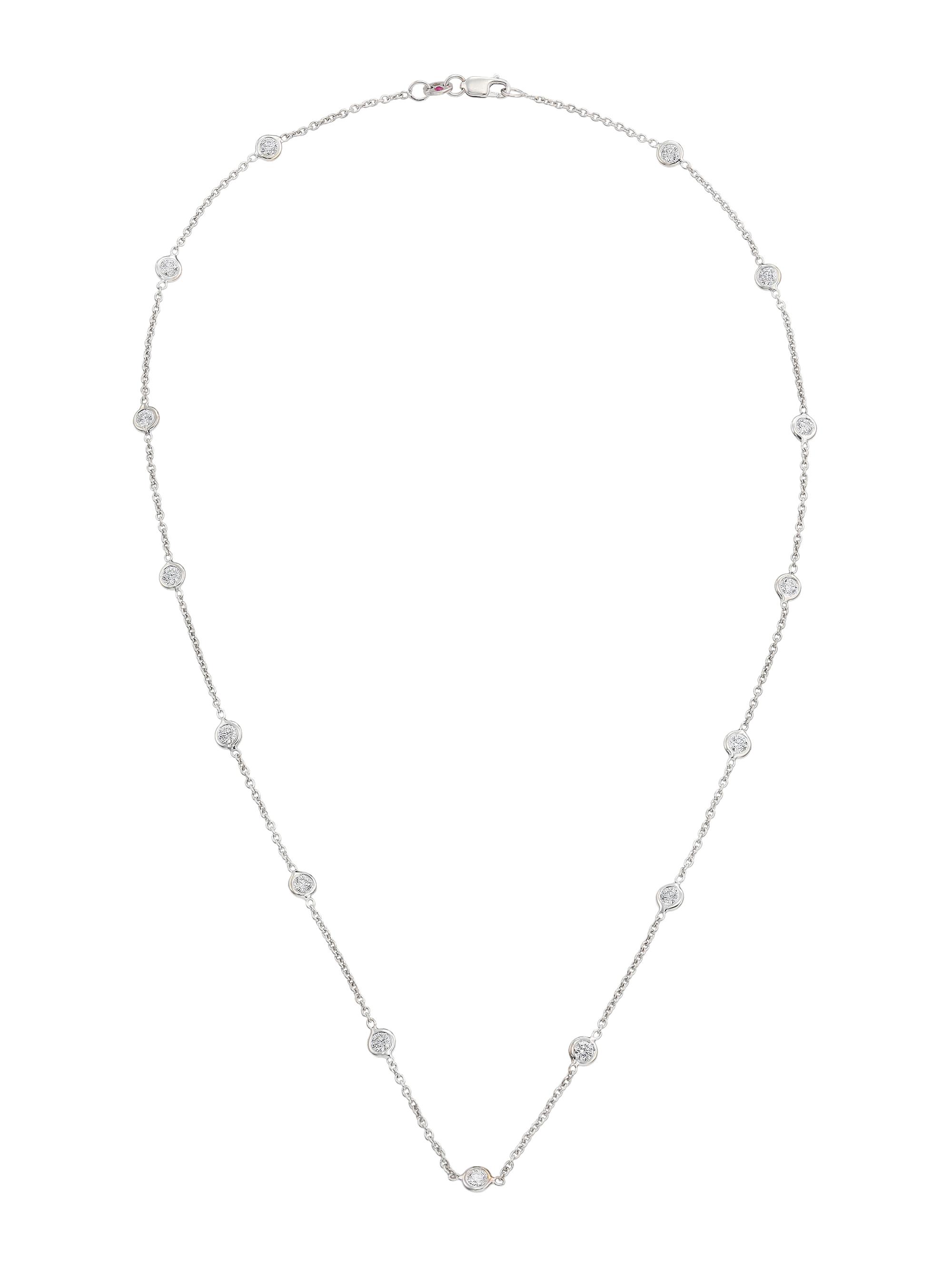 Roberto Coin Women's Diamond By The Inch 18K White Gold & Diamond 15-Station Necklace/18" - White Gold