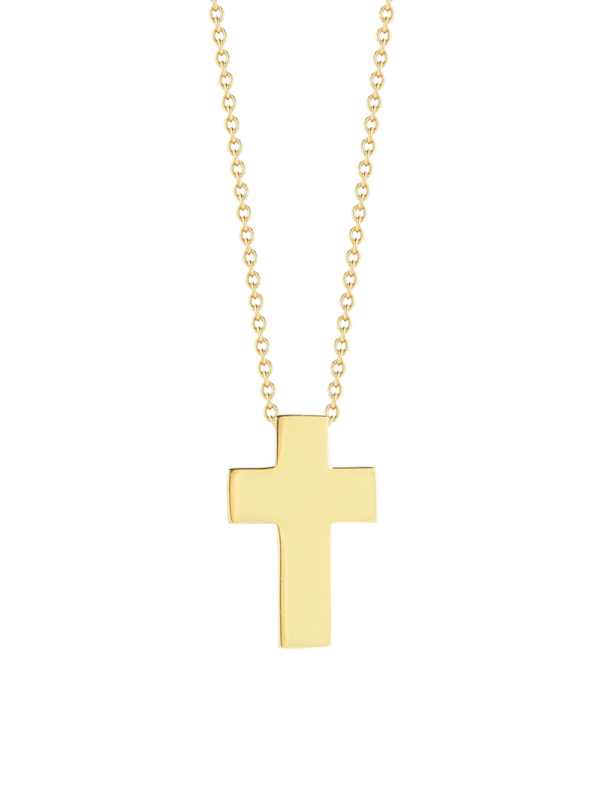 Roberto Coin Women's Tiny Treasures 18K Yellow Gold Cross Pendant Necklace - Gold