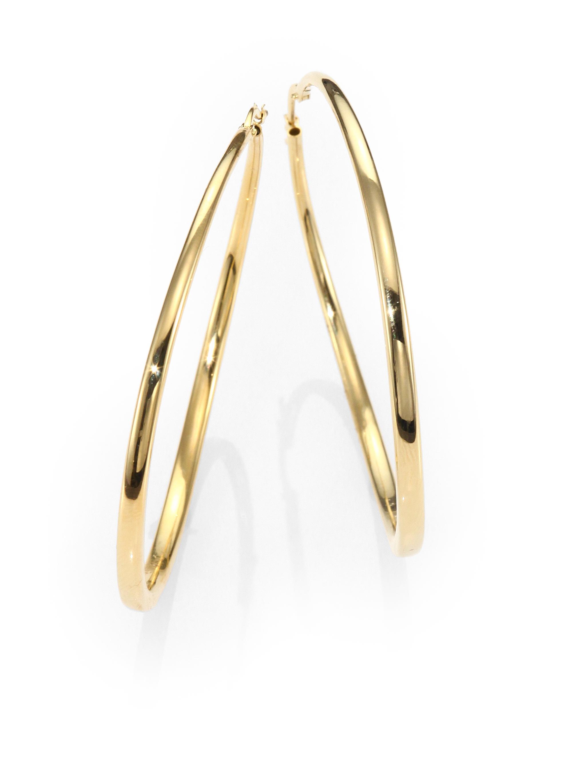 Roberto Coin Women's 18K Yellow Gold Hoop Earrings/2.25" - Gold