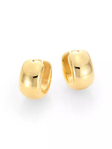 18K Yellow Gold Huggie Hoop Earrings/0.6