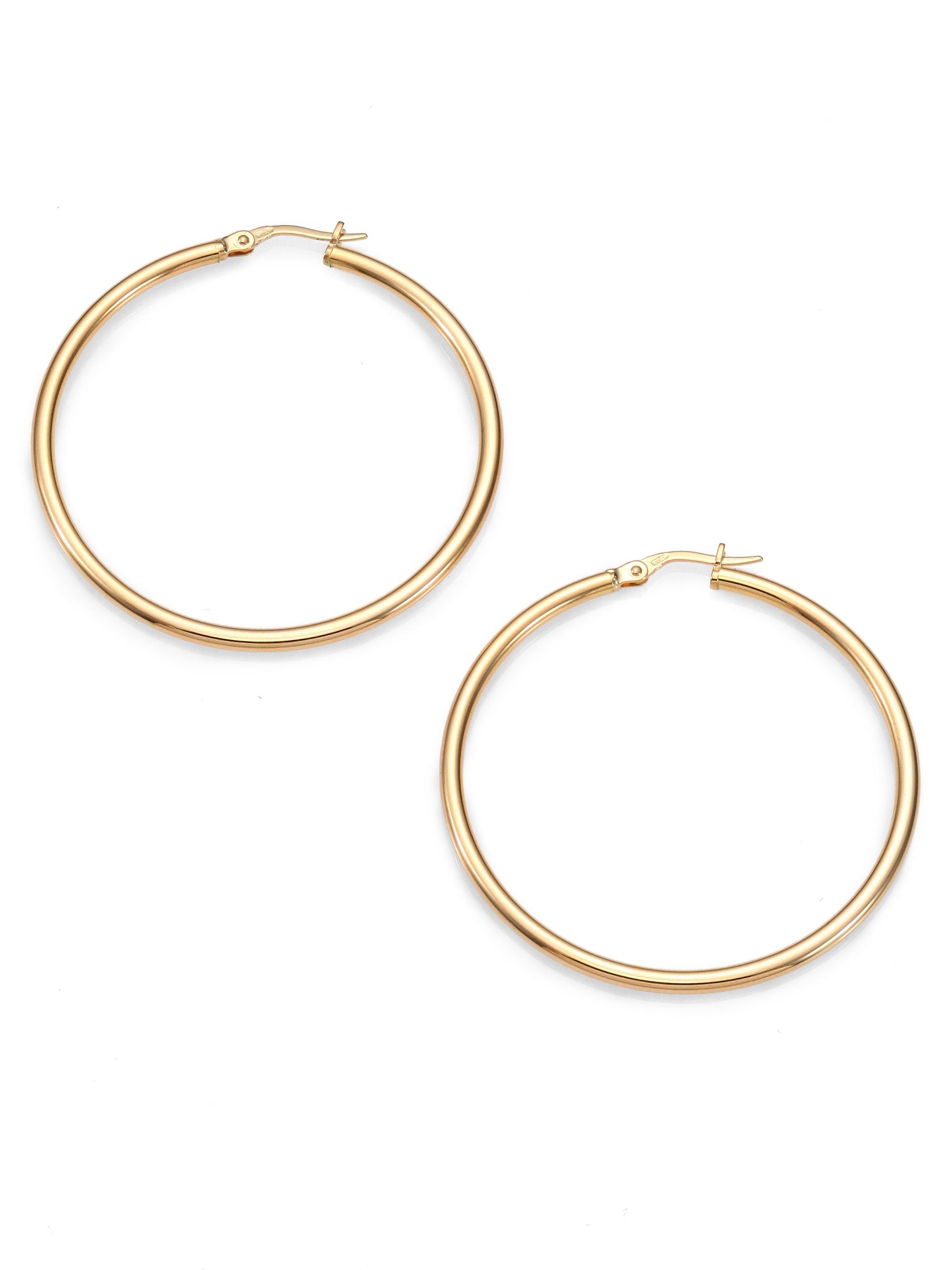 Roberto Coin Women's 18K Yellow Gold Hoop Earrings/1.75" - Gold