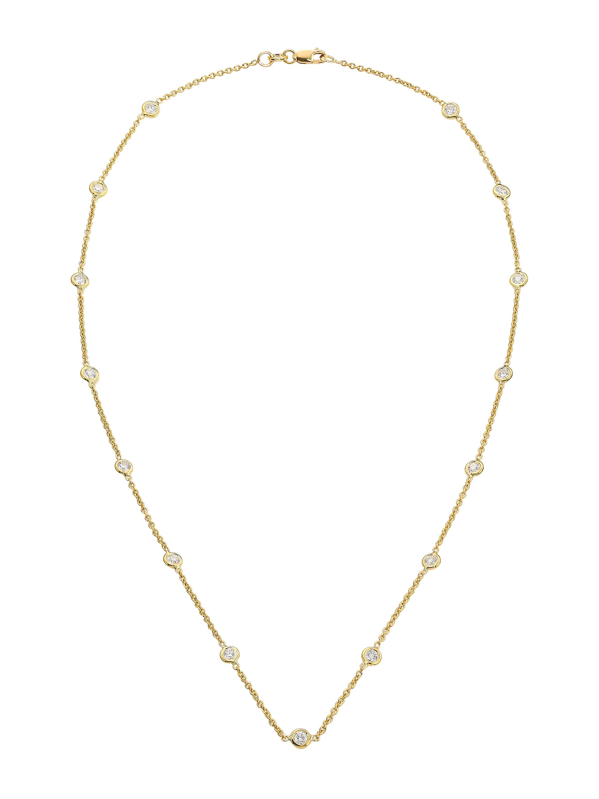 Roberto Coin Women's Diamond By The Inch 18K Yellow Gold & Diamond 15-Station Necklace/18" - Yellow Gold