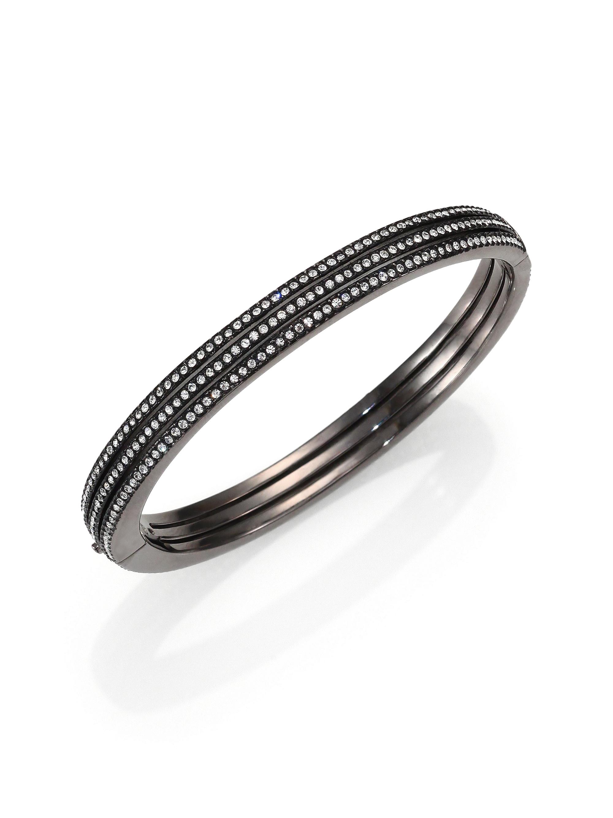 Adriana Orsini Women's Pavé Crystal Three-Row Bangle Bracelet - Metal