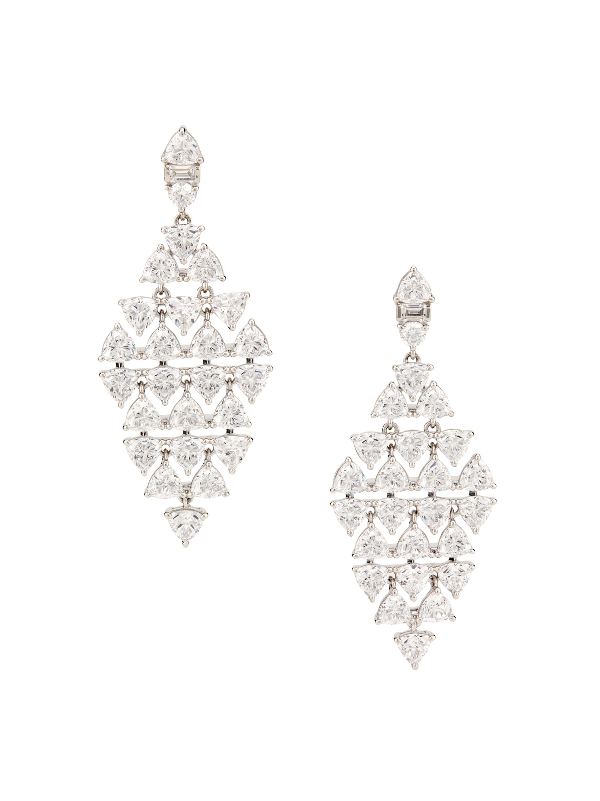 Adriana Orsini Women's Gwen Sterling Silver & Cubic Zirconia Kite-Shaped Drop Earrings - Silver