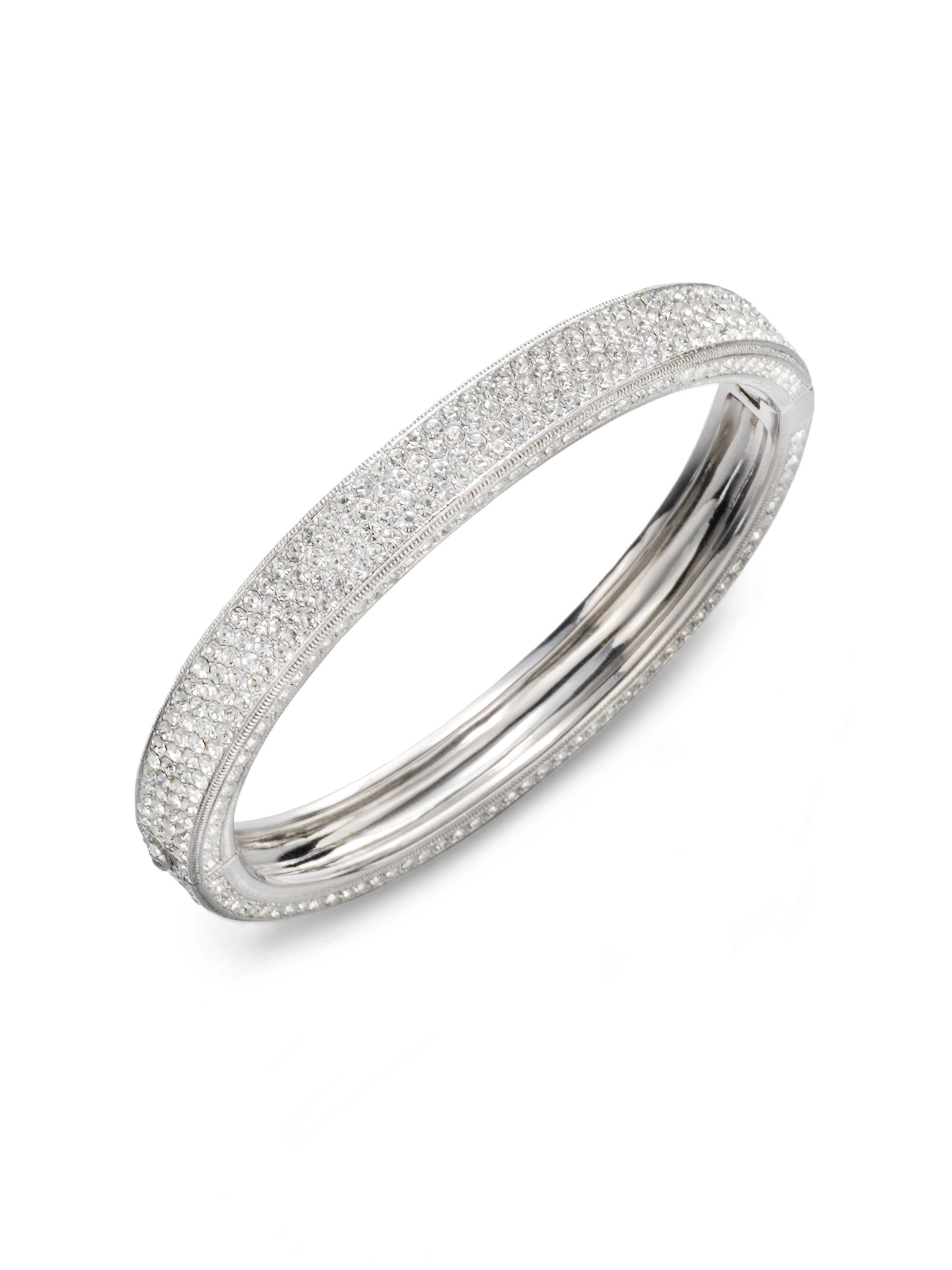 Adriana Orsini Rhodium-Plated Pavé Sparkle Bangle - Rhodium