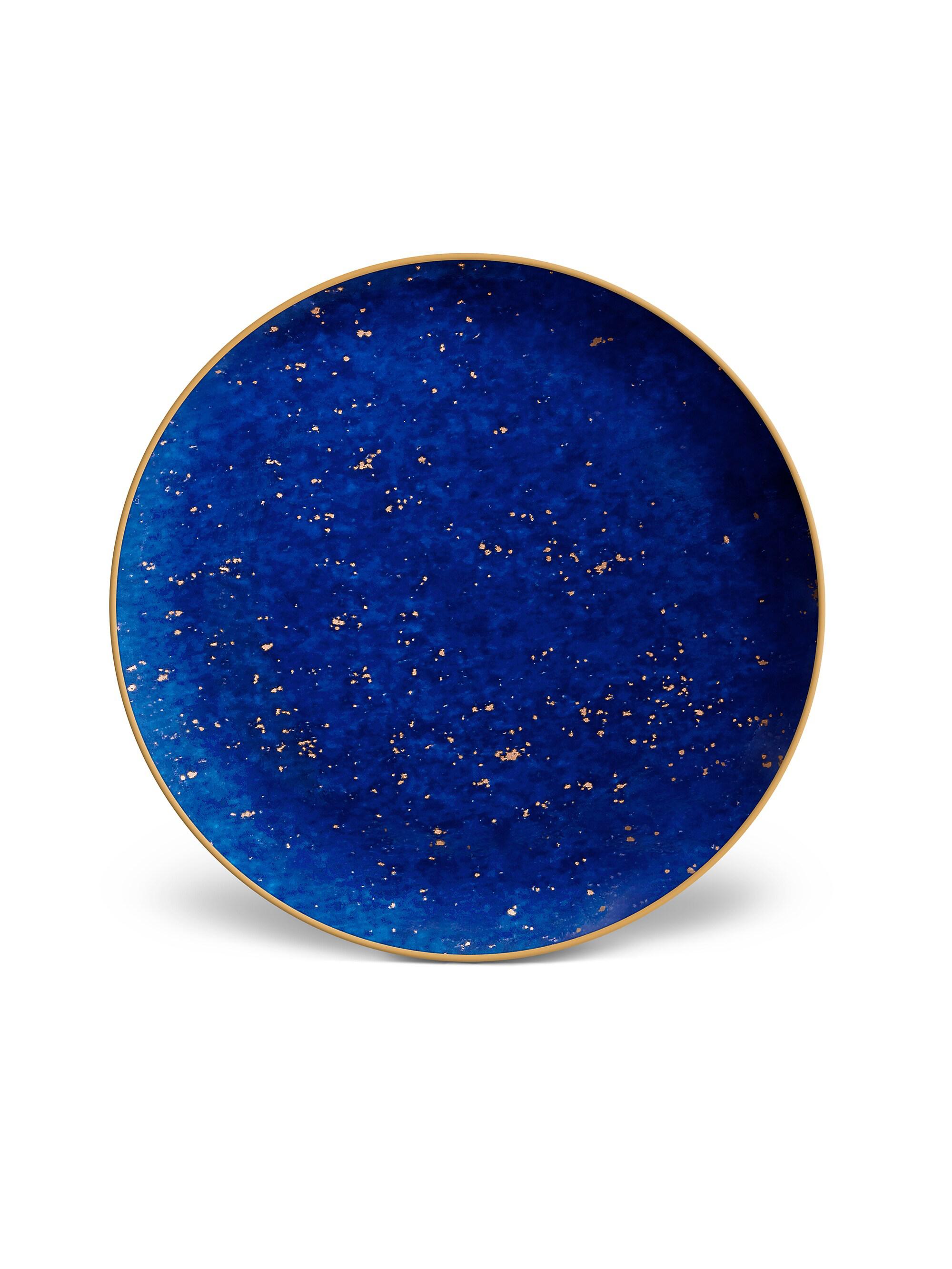 Lapis-Look Limoges Porcelain & 24K Gold Dessert Plate