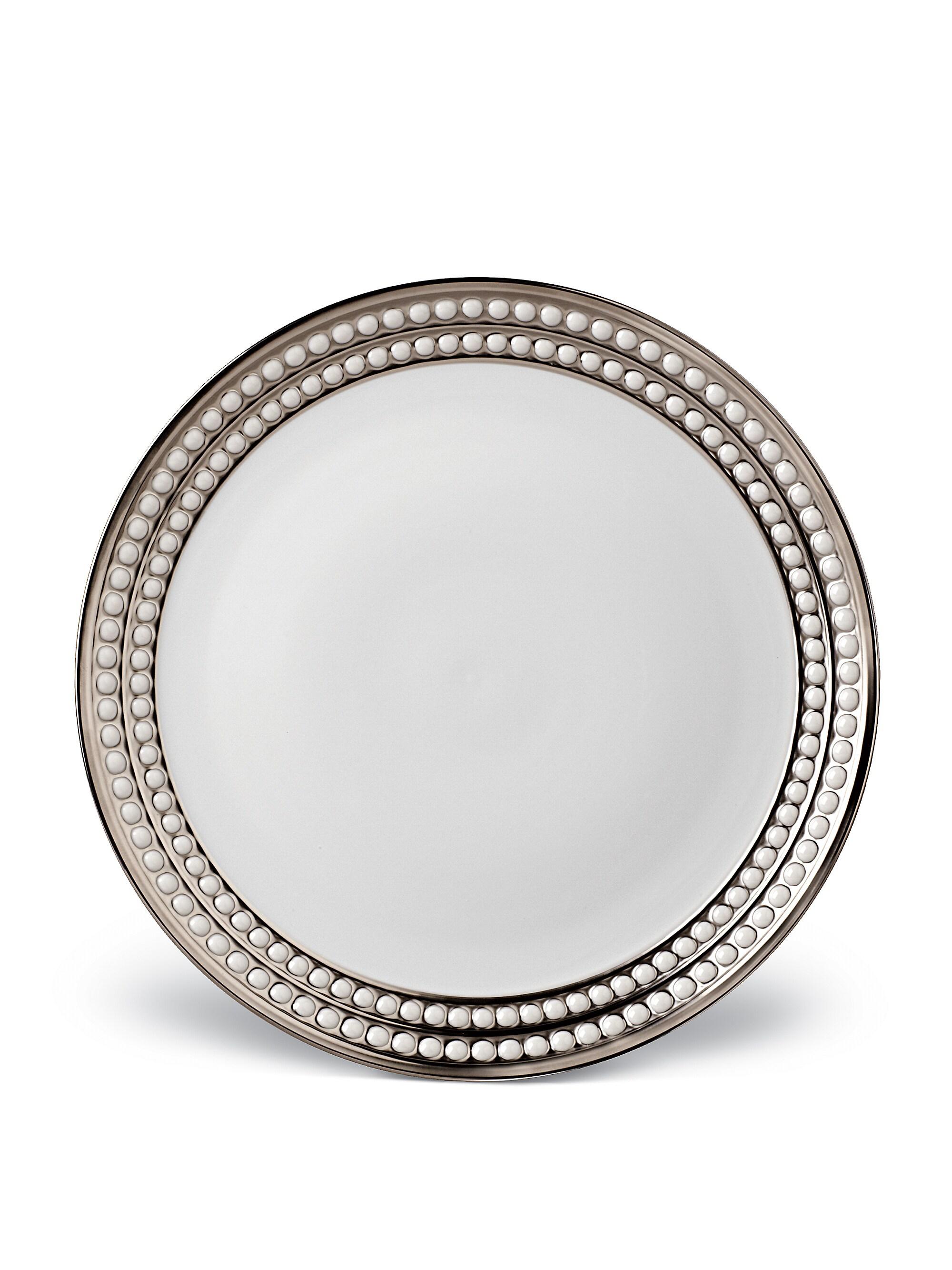 L'Objet Perlee Porcelain and Platinum Dinner Plate