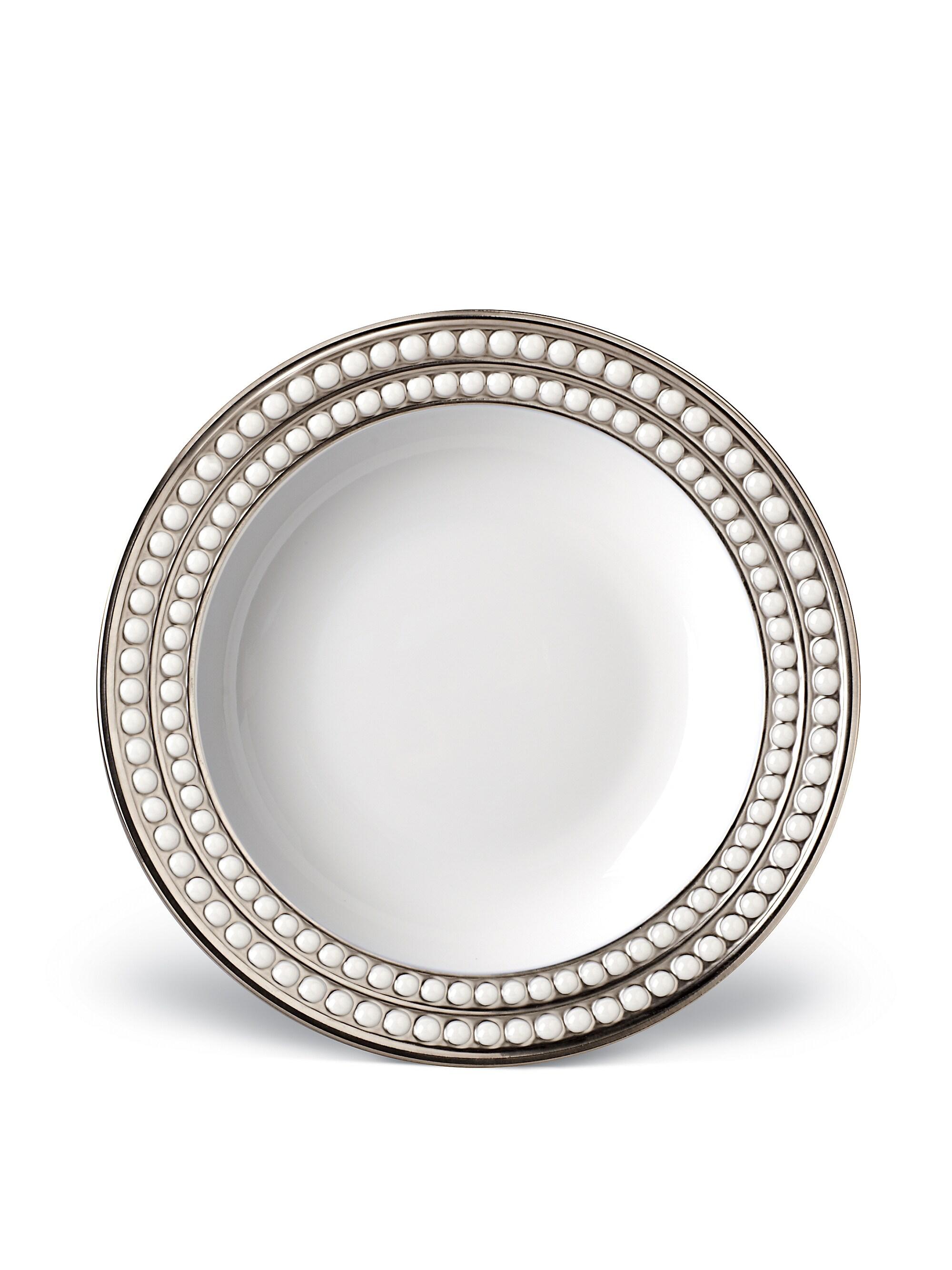 L'Objet Perlee Porcelain and Platinum Soup Plate