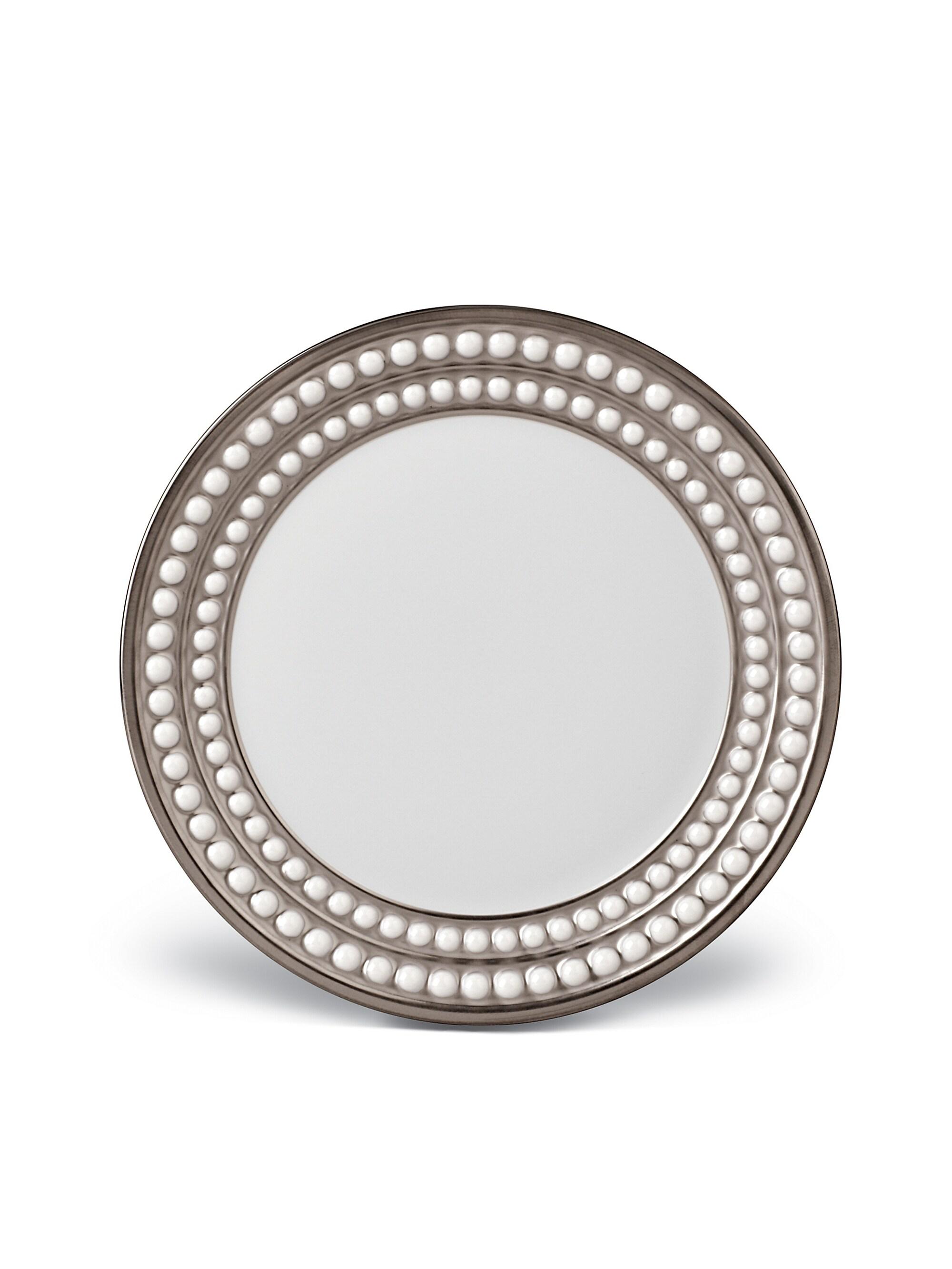 L'Objet Perlee Porcelain/Platinum Bread Plate