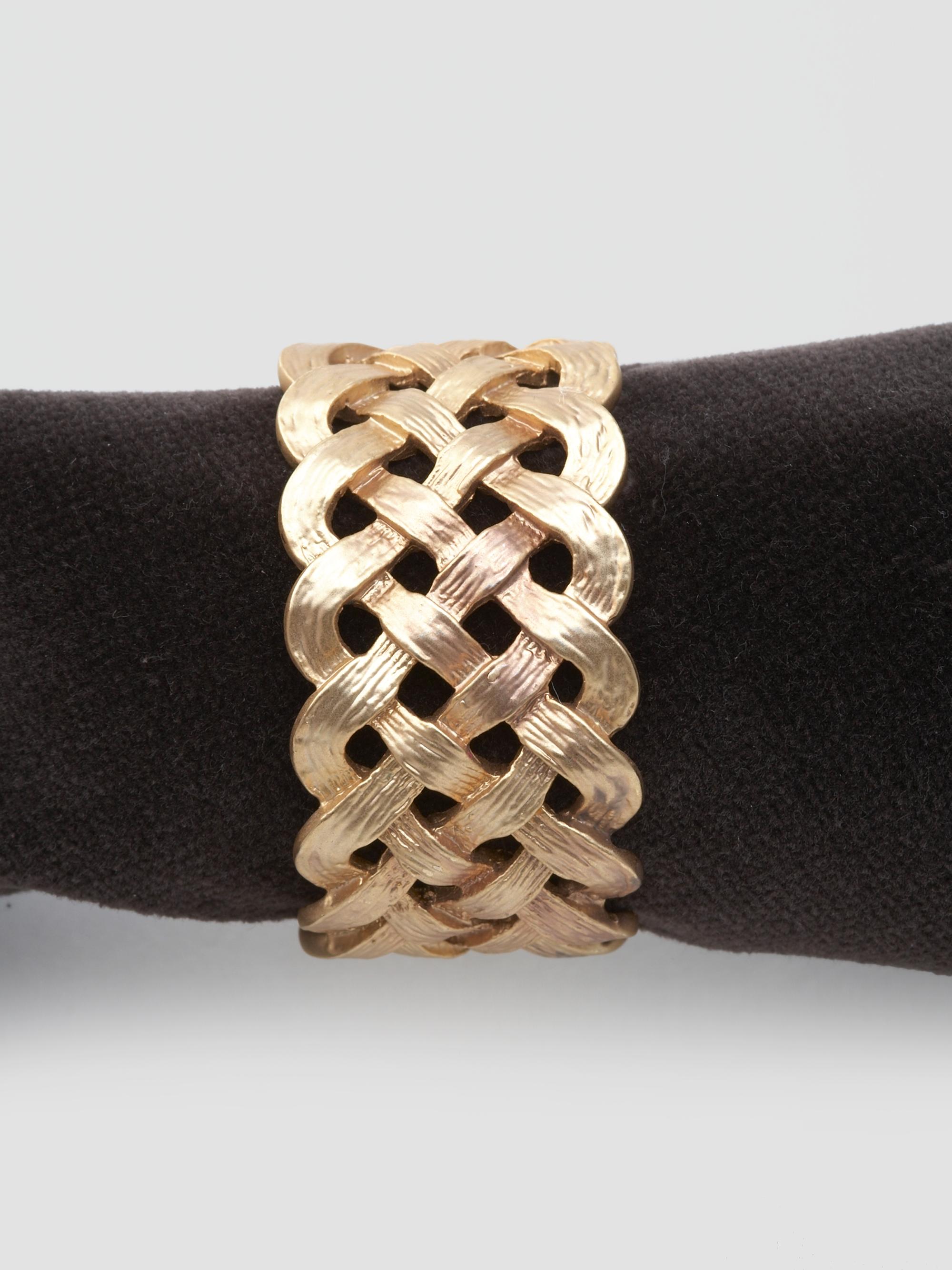 L'Objet 4-Piece Braided Napkin Ring Set - Gold