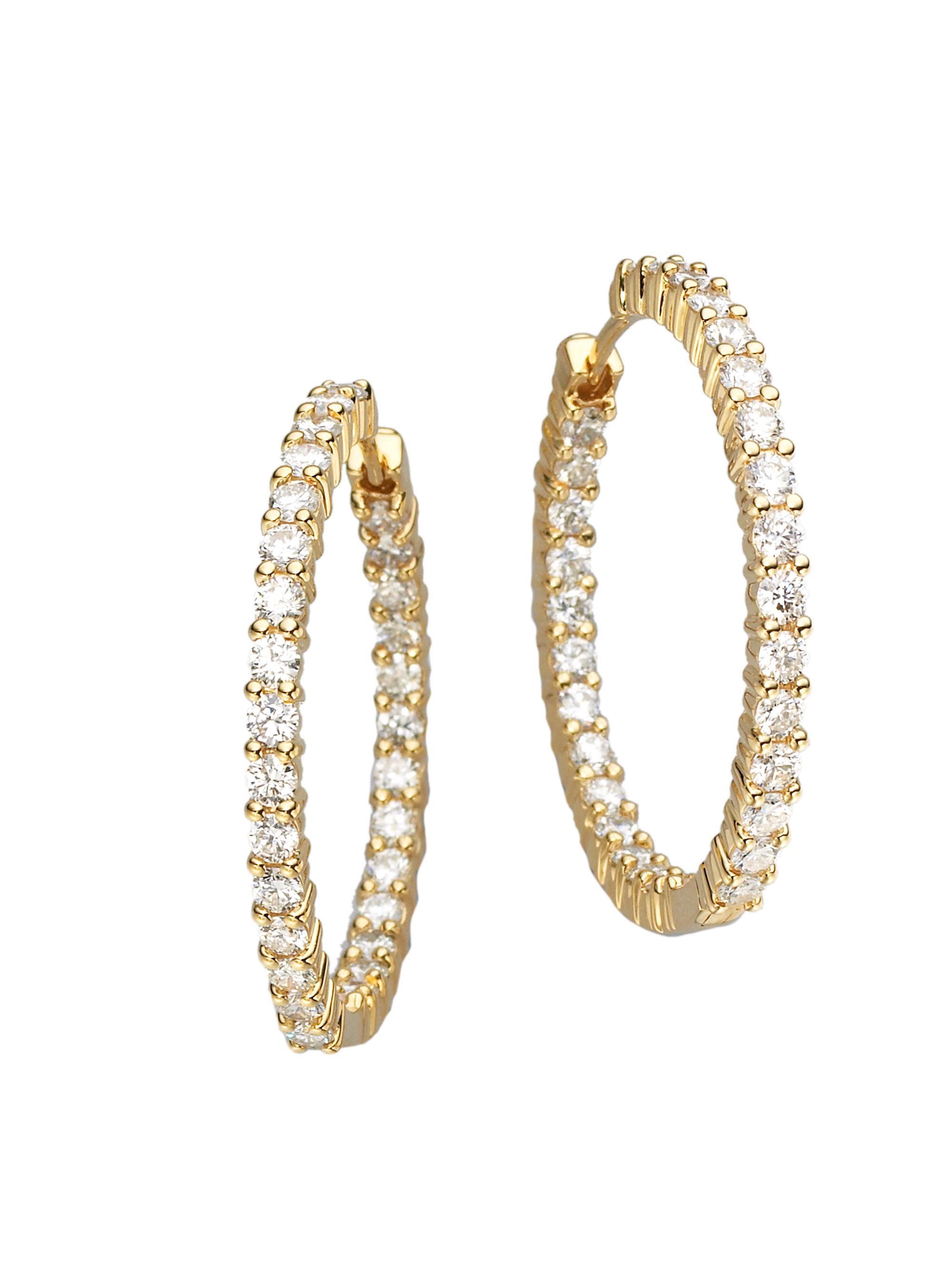 Roberto Coin Women's 18K Yellow Gold & 2.84 TCW Diamond Inside-Out Hoop Earrings/30MM - Gold