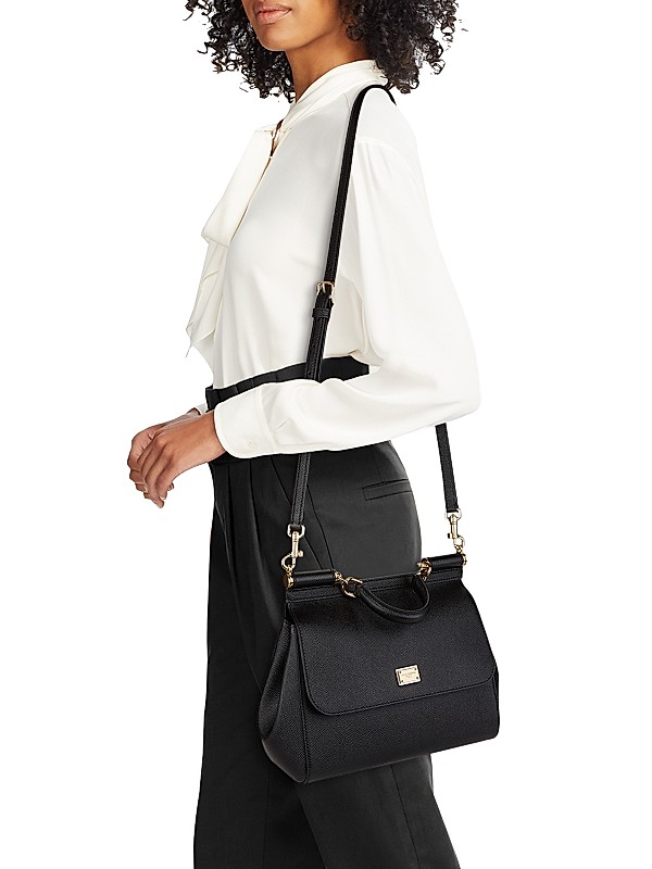 Shop Dolce&Gabbana Medium Sicily Leather Top Handle Bag Shop Dolce&Gabbana Medium Sicily Leather Top Handle Bag