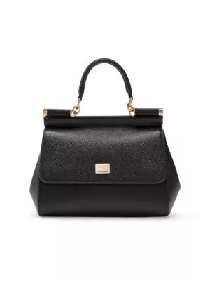 Shop Dolceu0026Gabbana Small Sicily Leather Top Handle Bag | Saks Fifth Avenue