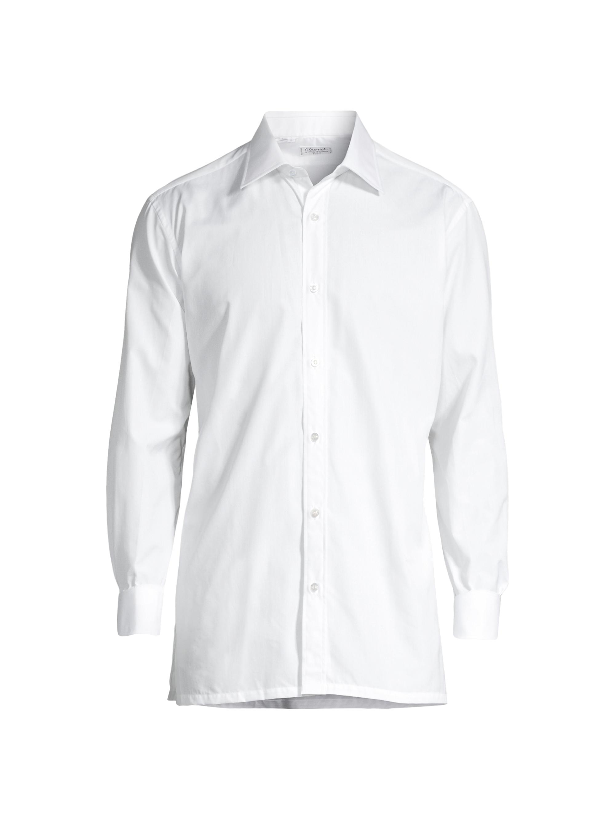 Charvet Men's Solid Poplin Dress Shirt - White