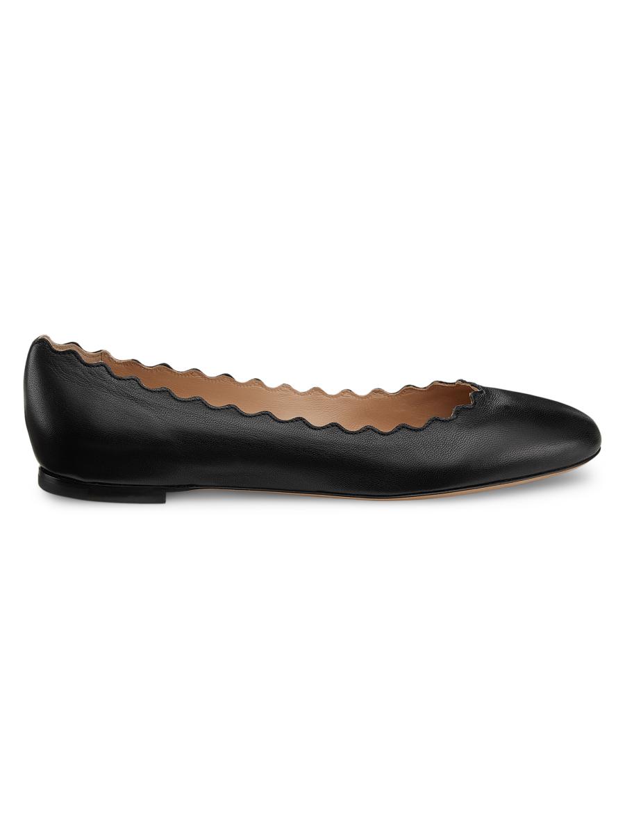 フラットシューズ CHLOE Woman Ballet flats Black C16A16075 001 Chloé Lauren Leather Ballet Flats | Saks Fifth Avenue