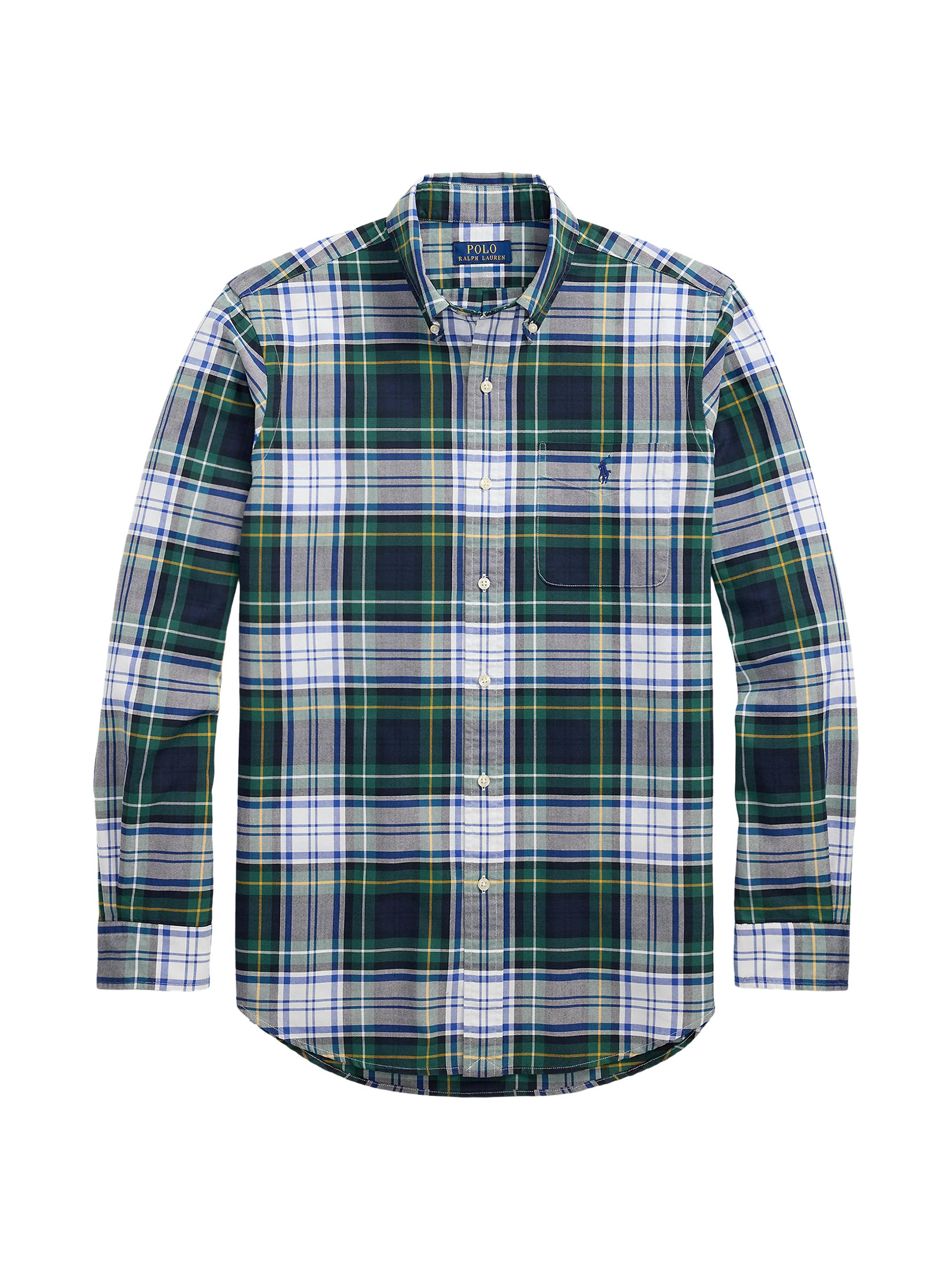 Polo Ralph Lauren Men's Plaid Cotton Oxford Shirt - Green Blue Multi