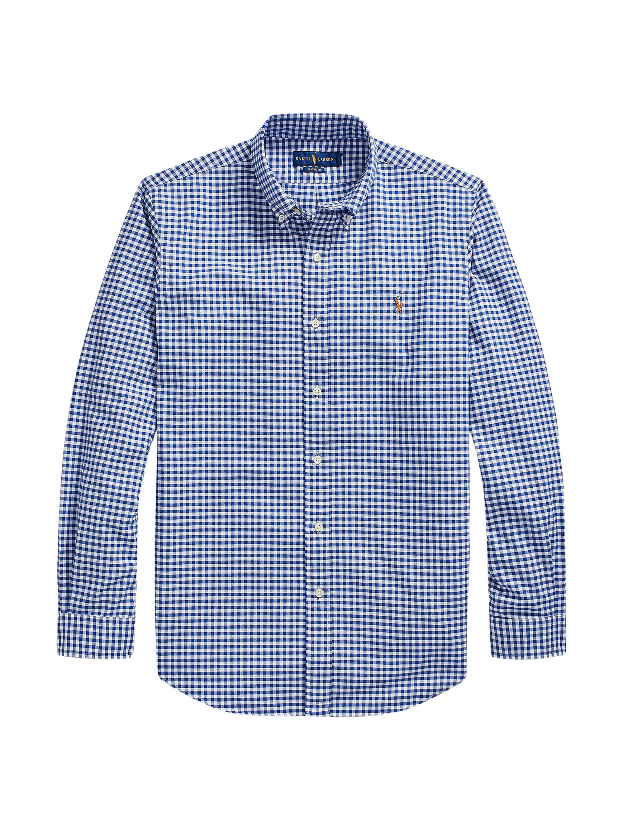 Custom-Fit Gingham Cotton Oxford Shirt