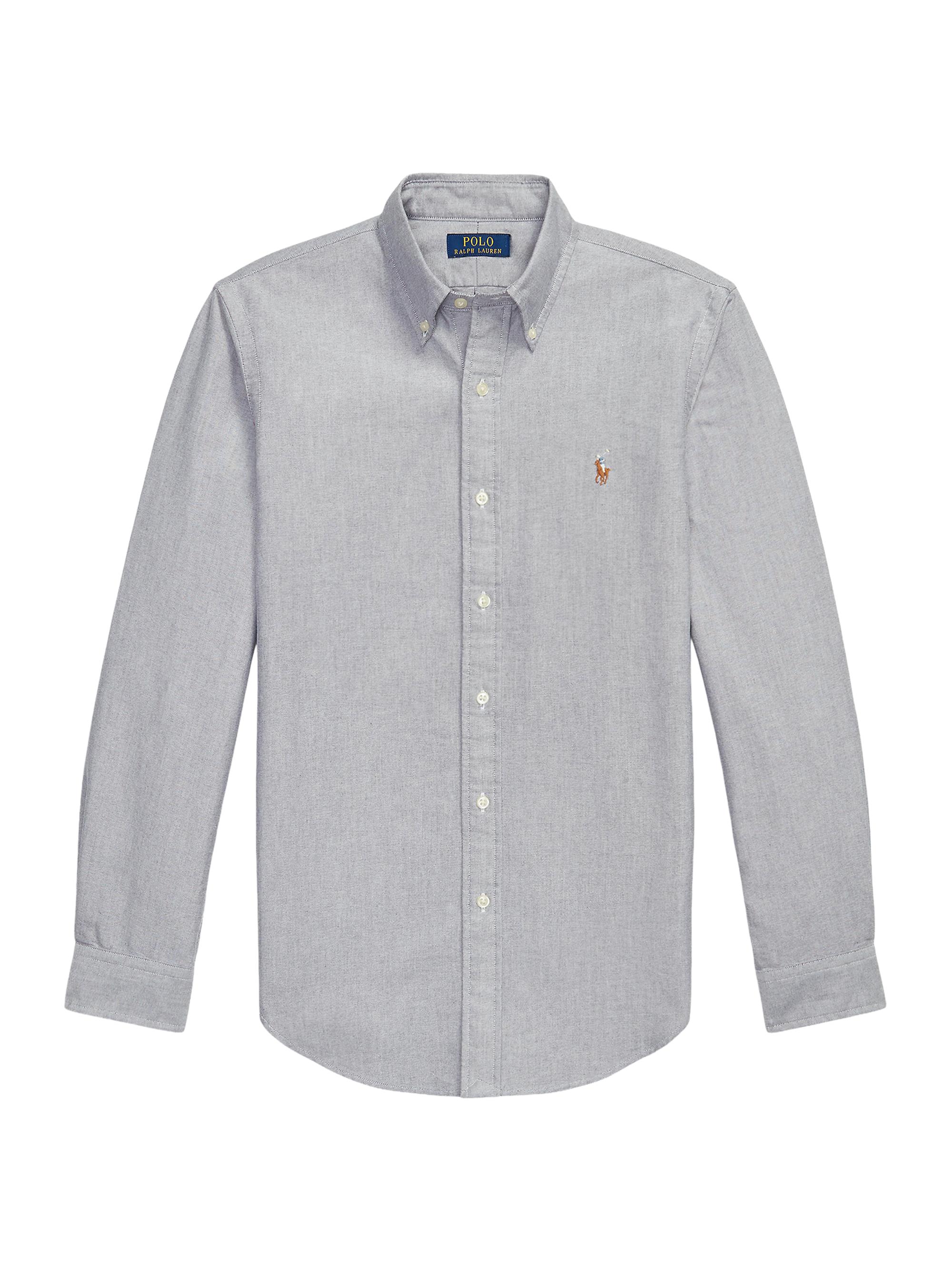 Polo Ralph Lauren Men's Custom-Fit Gingham Cotton Oxford Shirt - Navy
