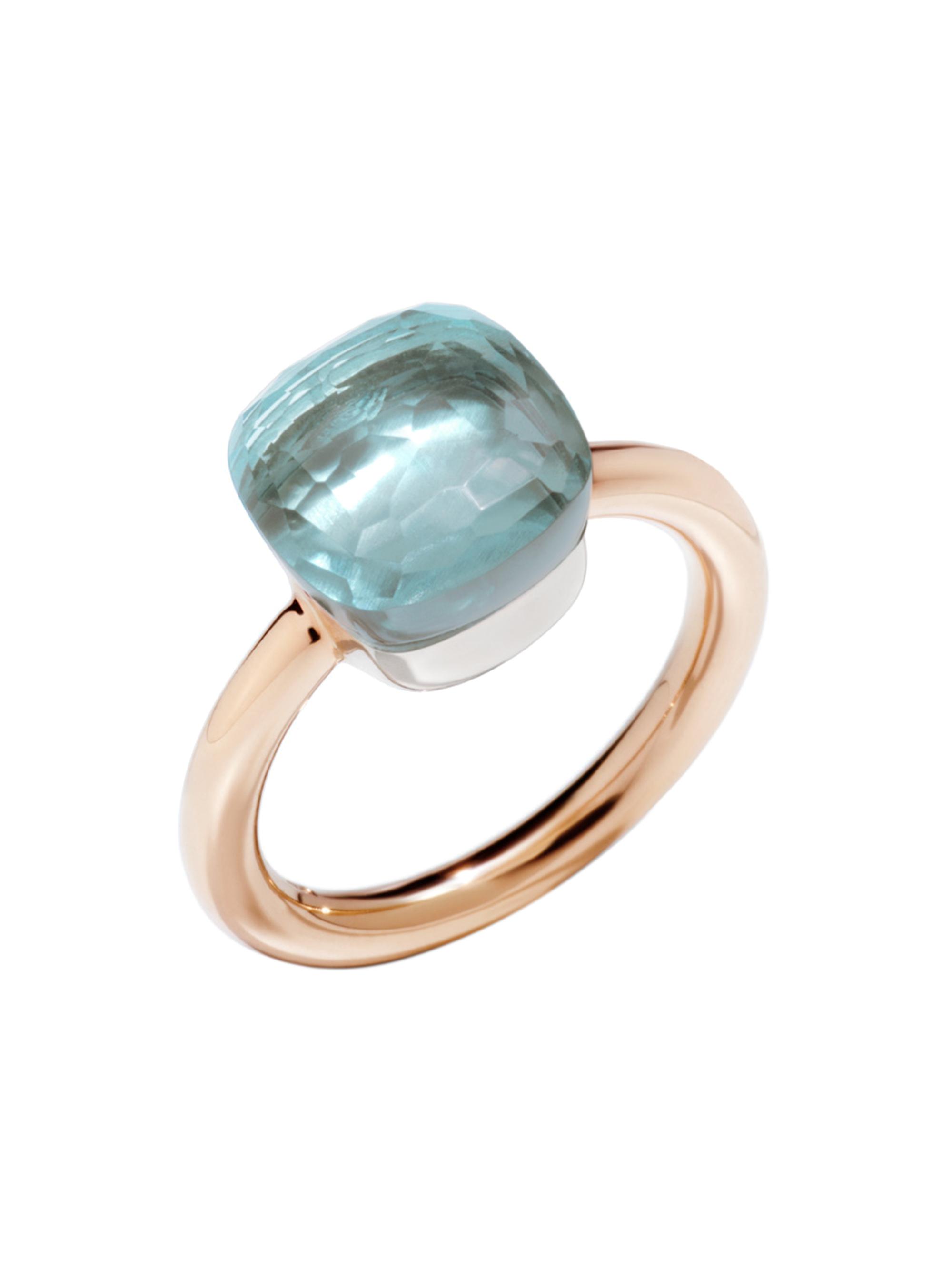Pomellato Women's Nudo 18K Rose Gold & Blue Topaz Petite Square Ring - Rose Gold