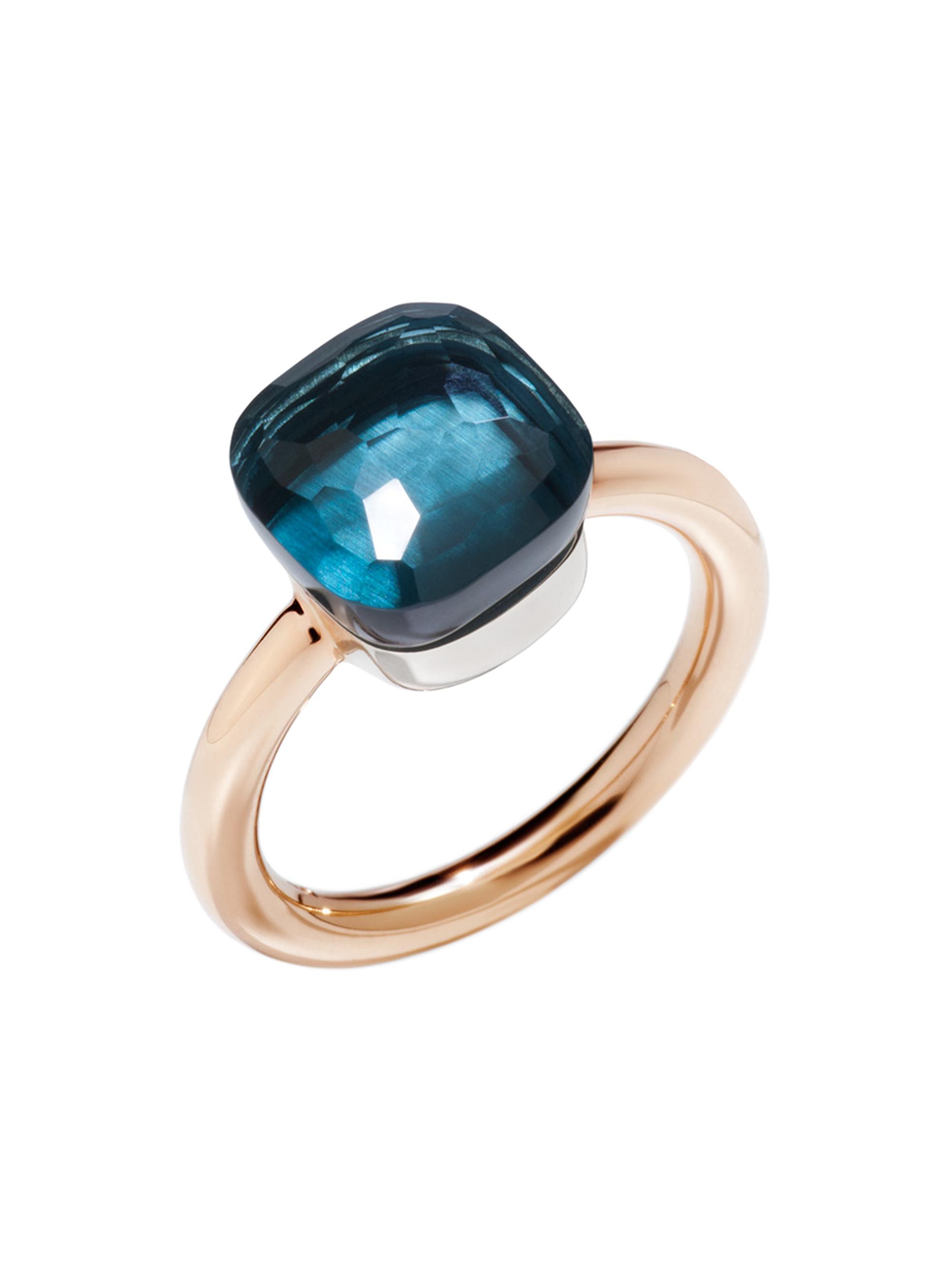 Pomellato Women's Nudo 18K Rose Gold & London Blue Topaz Petite Square Ring - Rose Gold