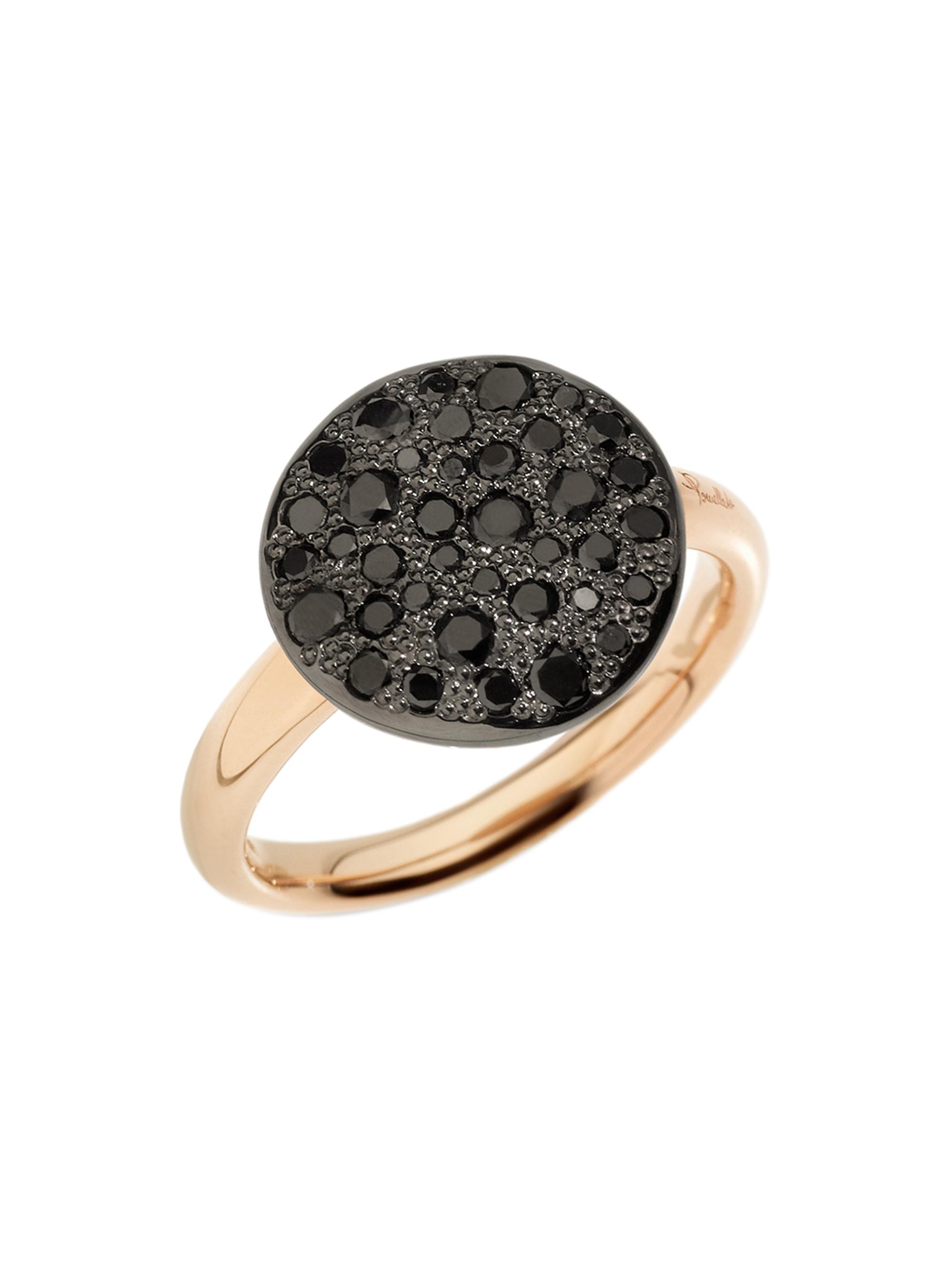 Pomellato Women's Sabbia Black Diamond & 18K Rose Gold Ring - Rose Gold