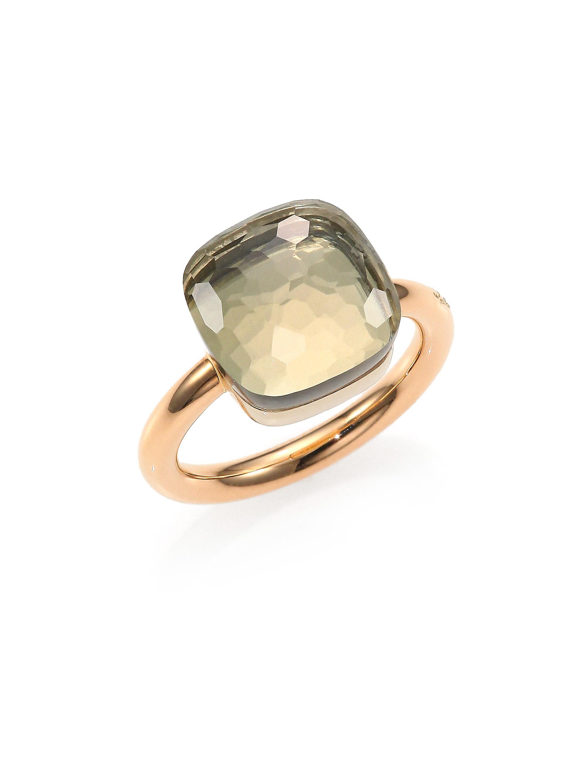 Pomellato Women's Nudo 18K Rose Gold & Prasiolite Square Ring - Rose Gold