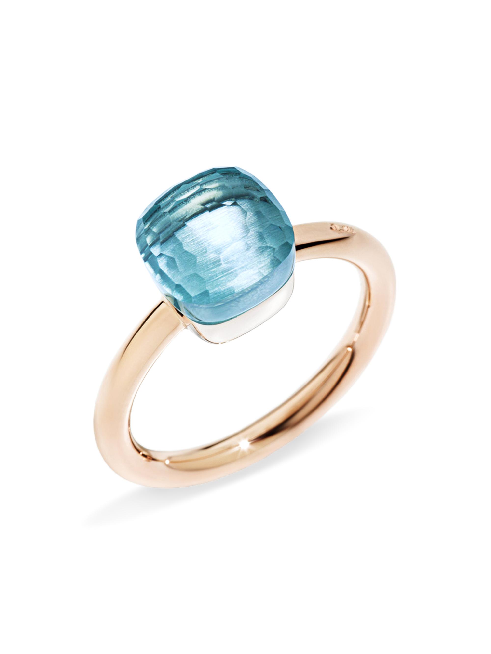 Pomellato Women's Nudo 18K Rose Gold & Blue Topaz Petite Square Ring - Rose Gold