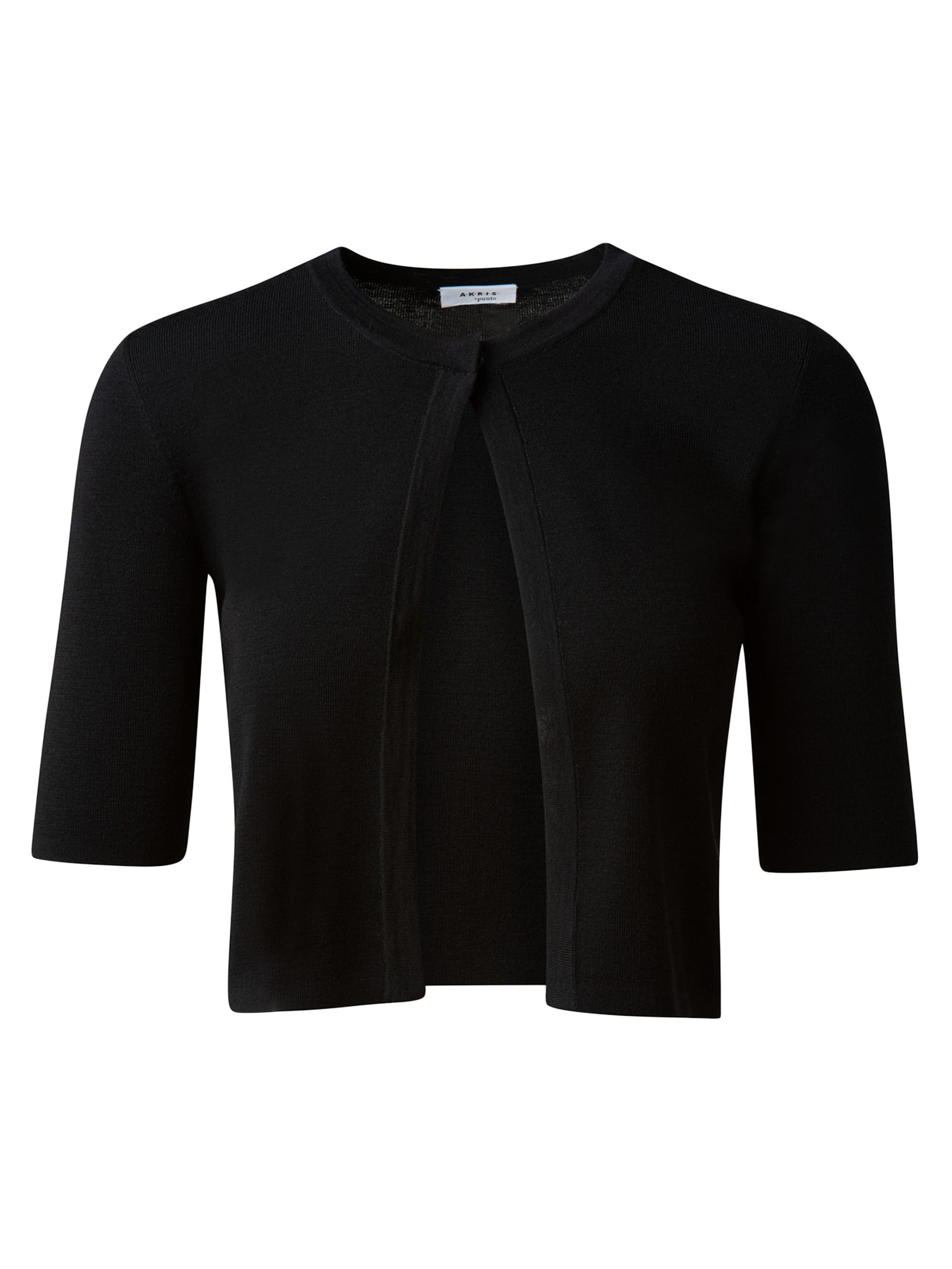 Akris punto Women's Elements Wool Cropped Cardigan - Black | Thumbnail 7