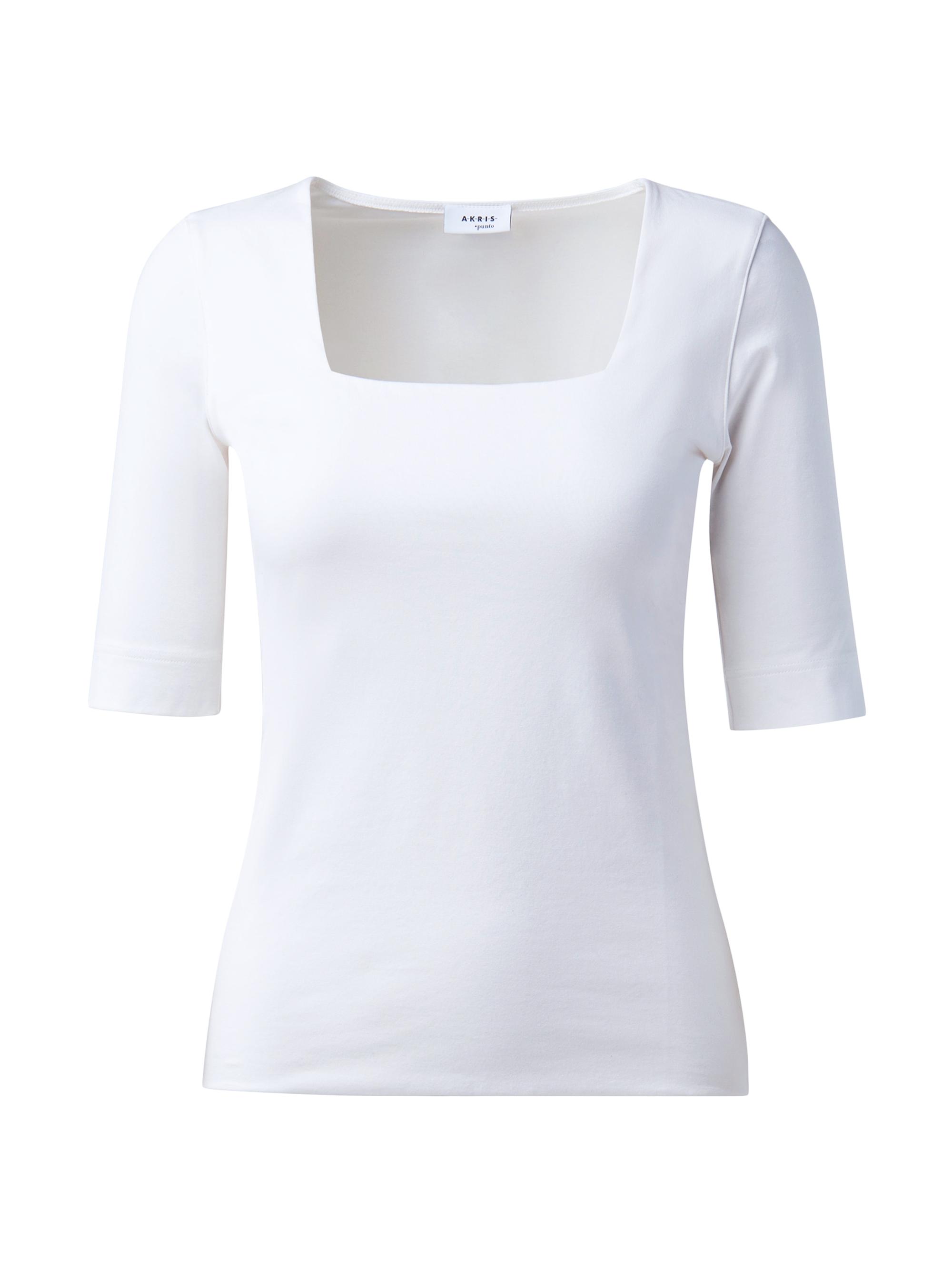 Akris punto Women's Elements Jersey Square Neck Top - Off White