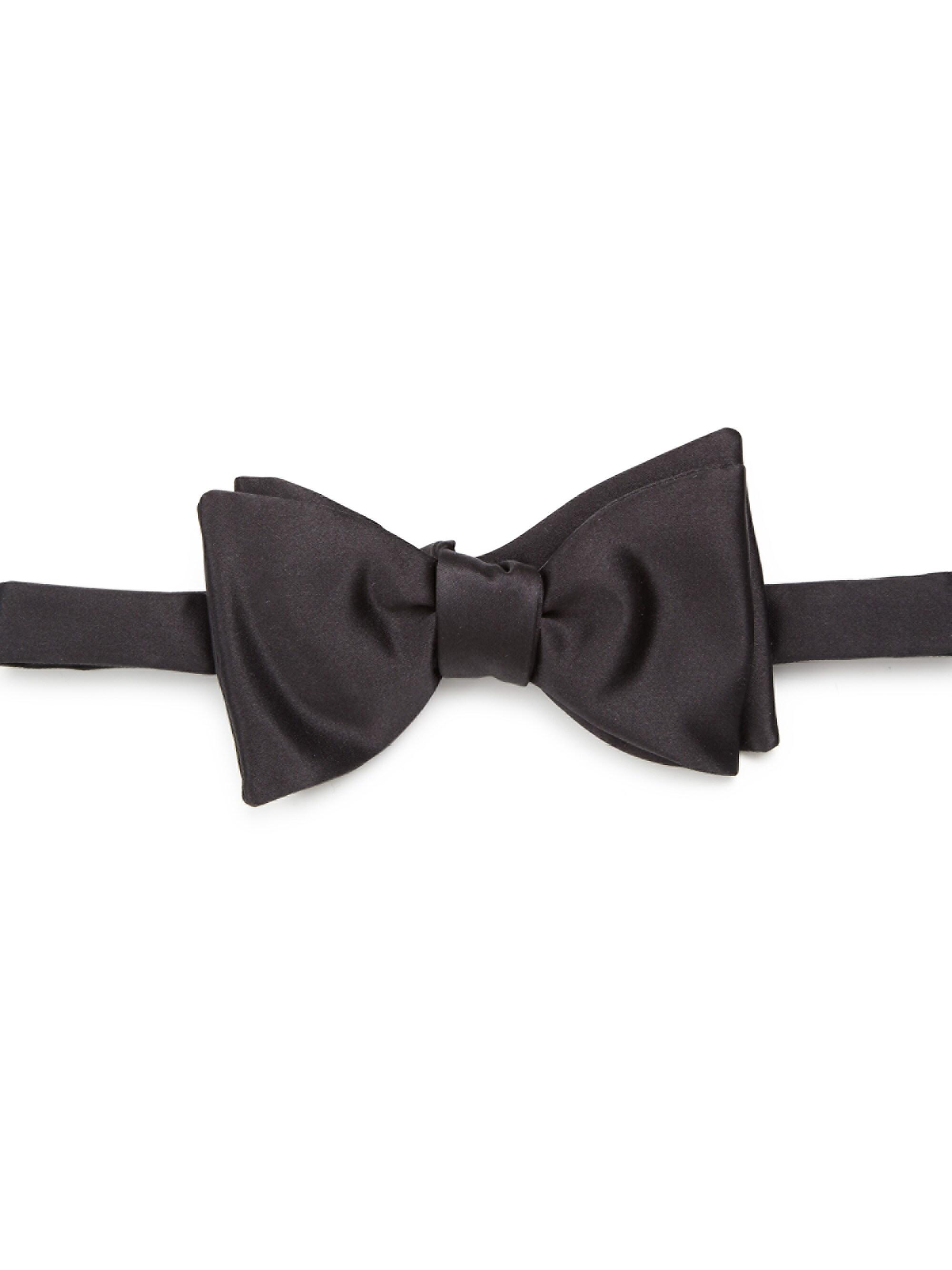 Eton Men's Solid Silk Pre-Tied Bow Tie - Black