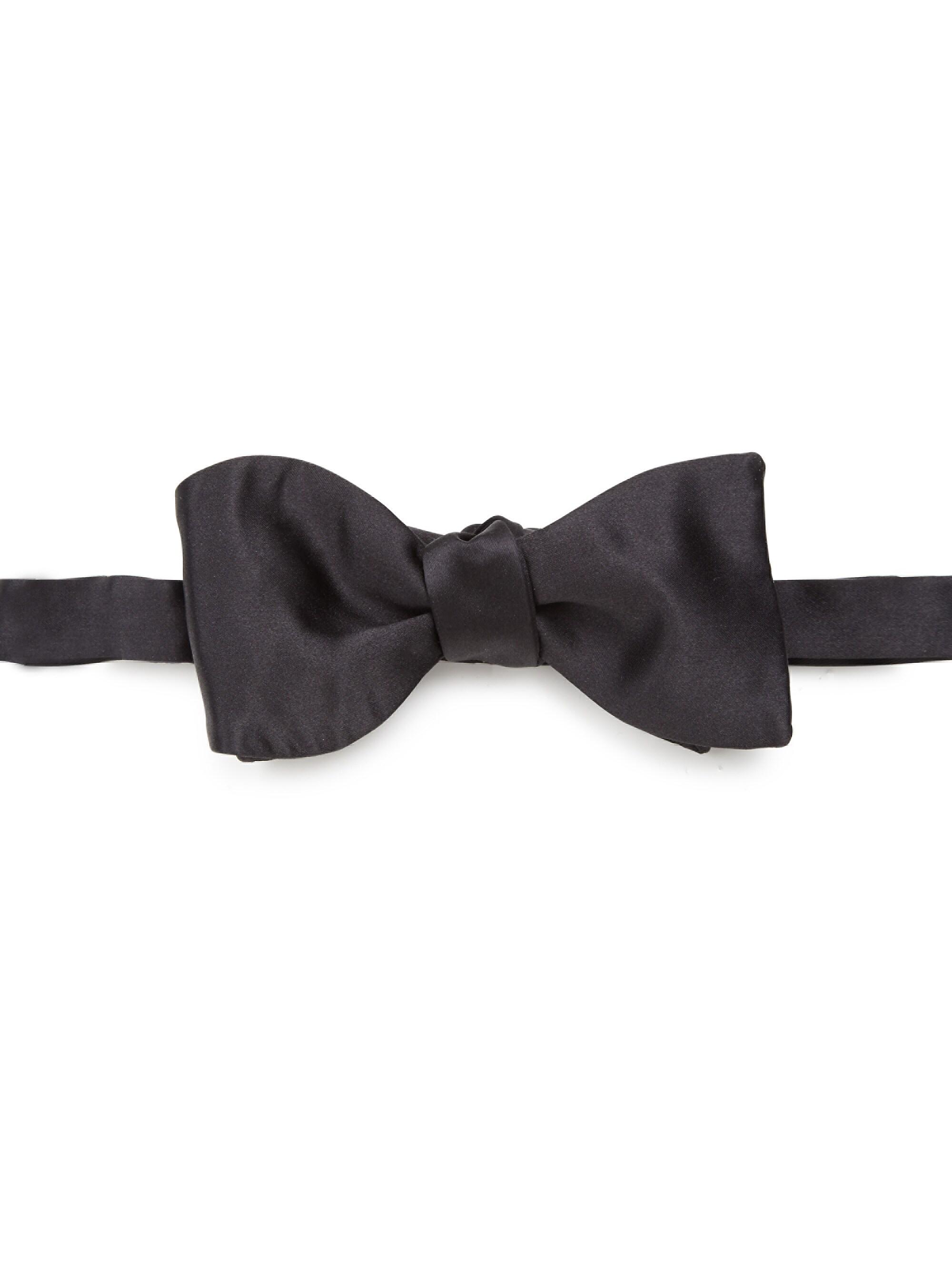 Eton Men's Solid Silk Self-Tied Bow Tie - Black