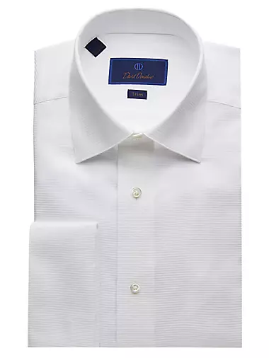 Trim-Fit Horizontal Rib Formal Shirt