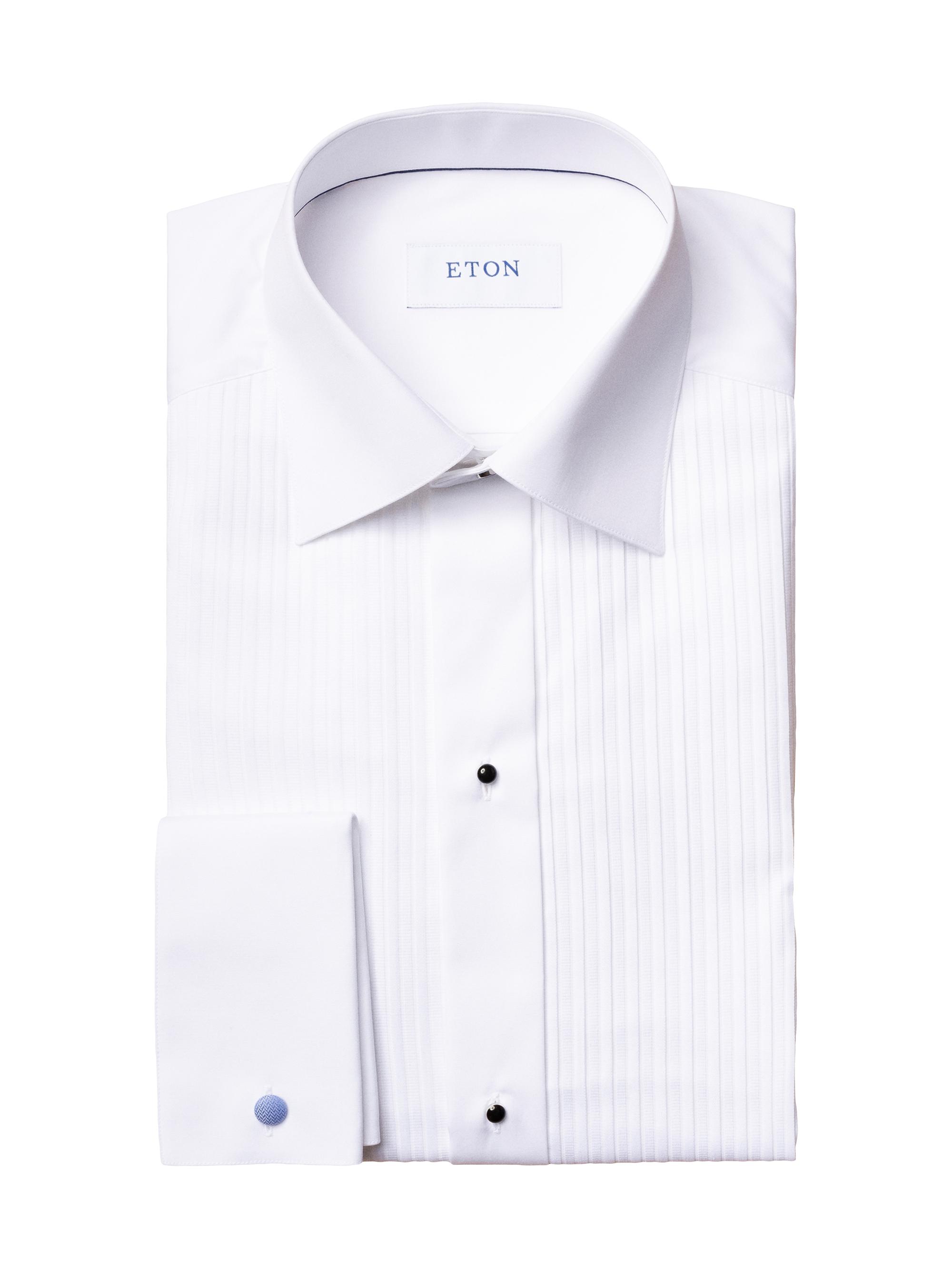 Eton Men's Slim-Fit Plisse Tuxedo Shirt - White