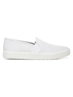 Vince Women's Blair Perforated Leather Slip-On Sneakers - White