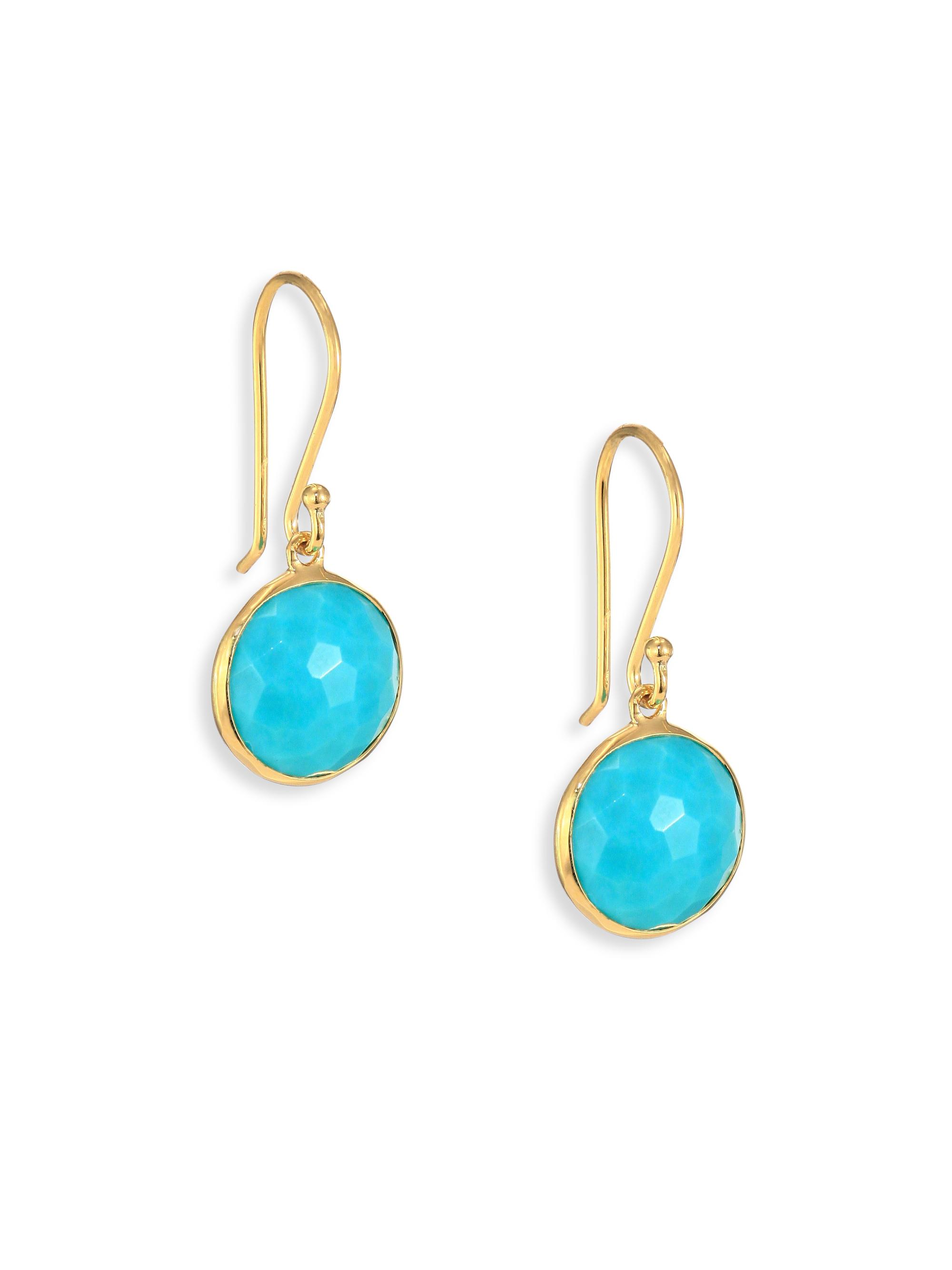 Ippolita Women's Lollipop  18K Yellow Gold & Turquoise Drop Earrings - Turquoise Gold