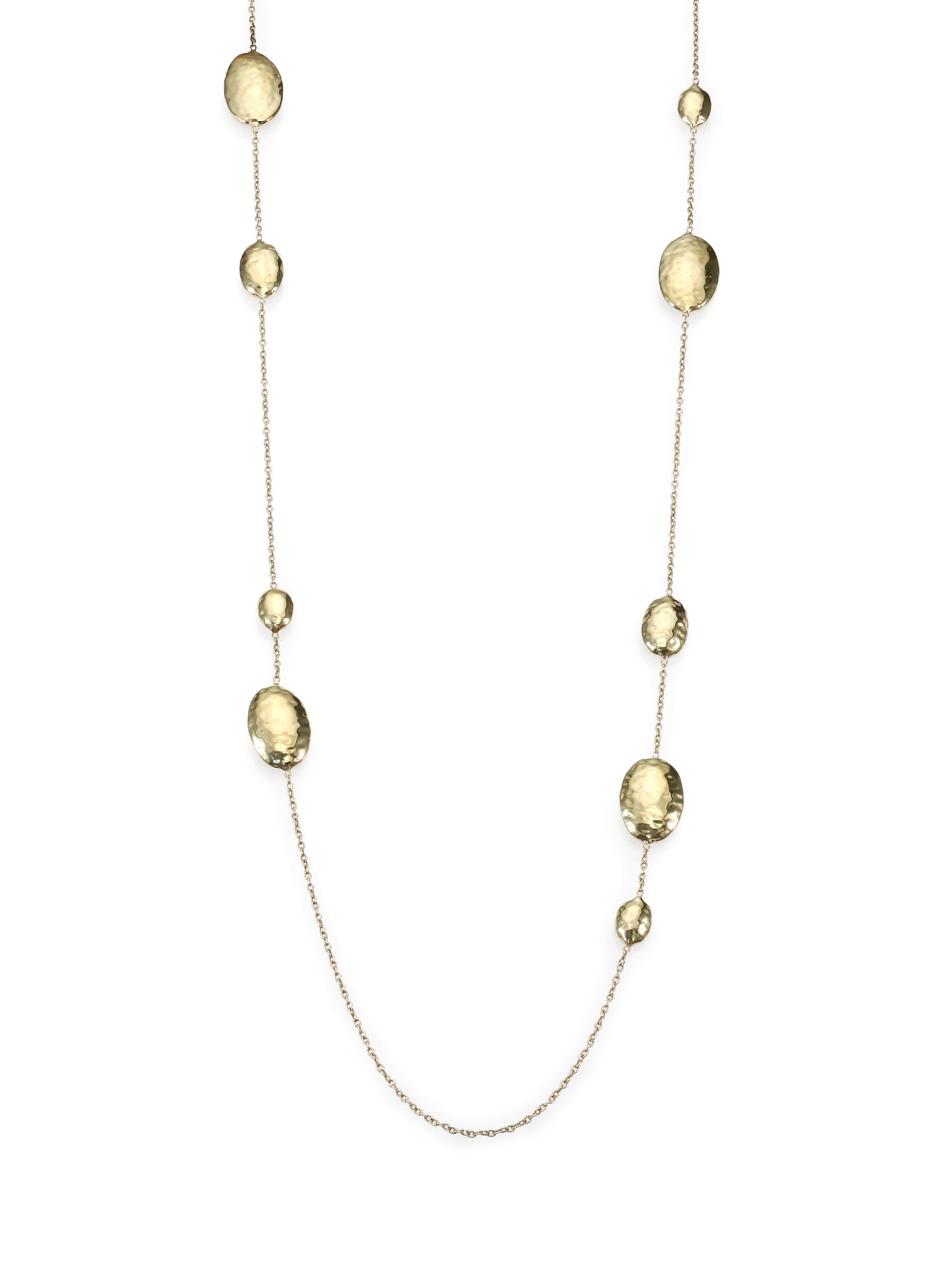 Ippolita Women's Classico Long 18K Yellow Gold Hammered Multi-Station Layering Necklace - Yellow Gold