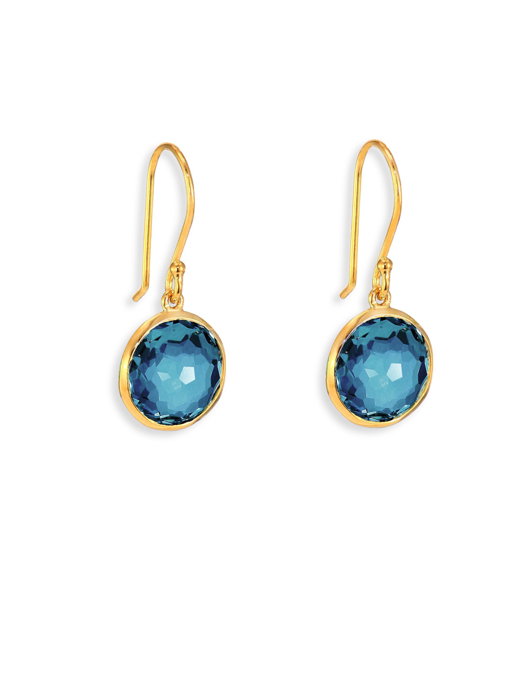 Ippolita Women's Lollipop 18K Yellow Gold & Gemstone Mini Drop Earrings - Blue Gold