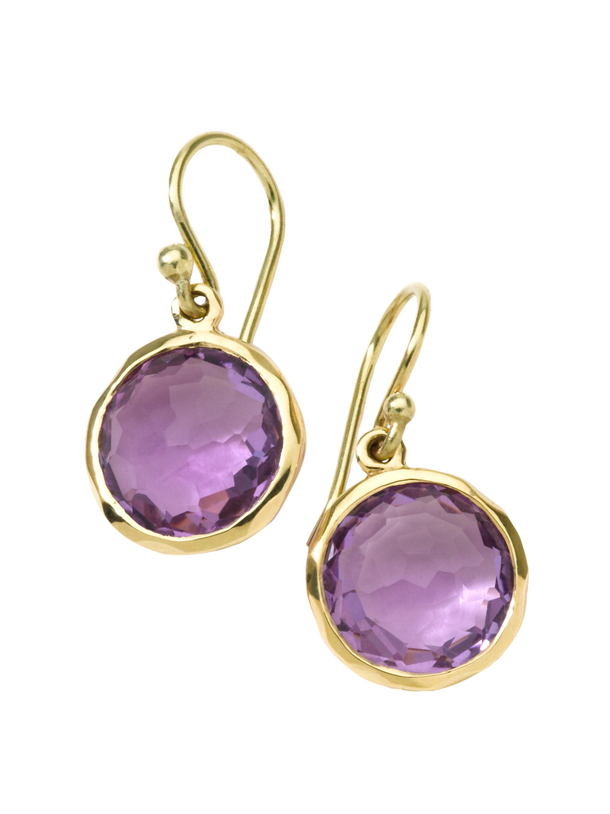 Ippolita Women's Lollipop 18K Yellow Gold & Amethyst Mini Drop Earrings - Amethyst