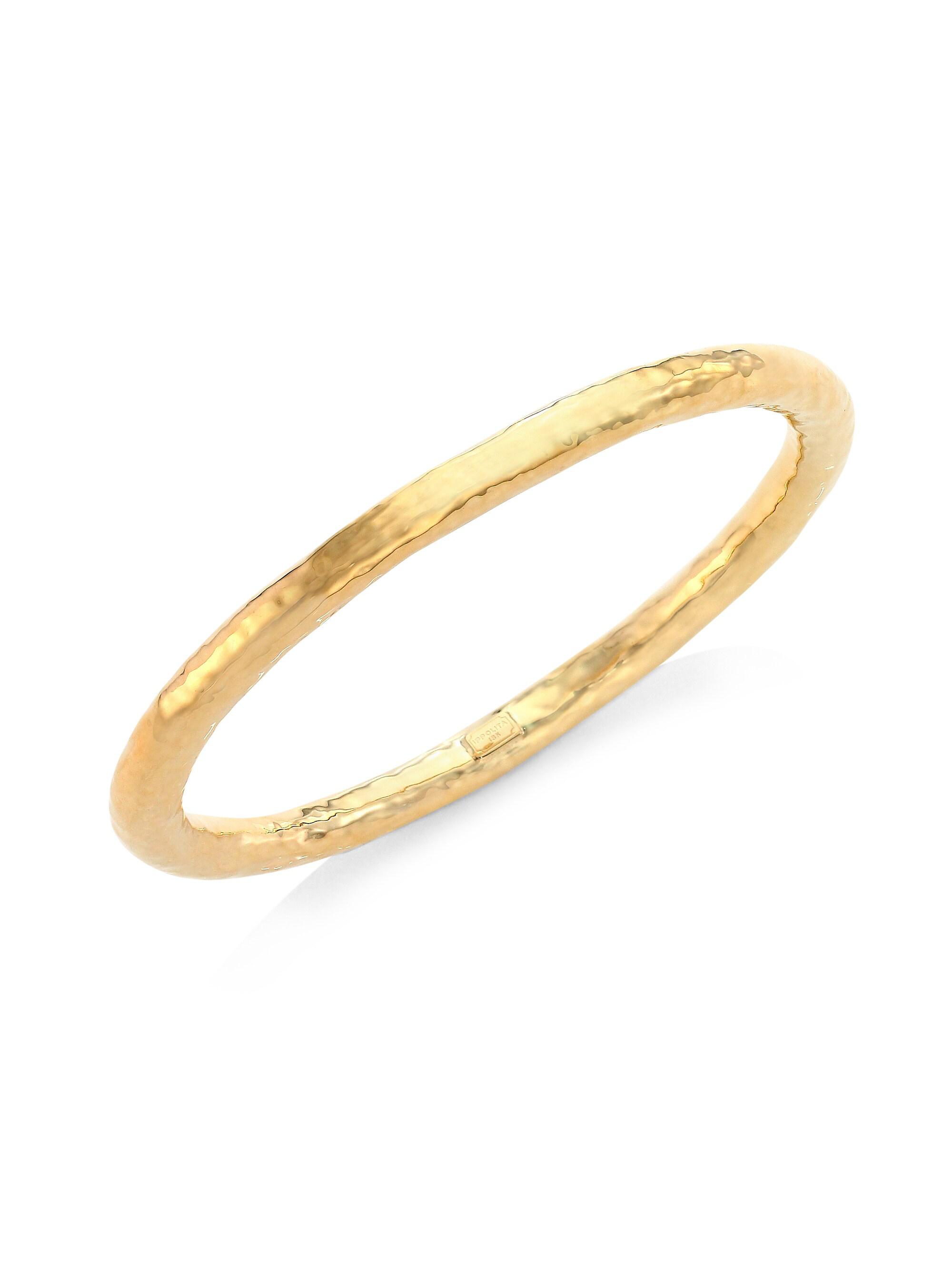 Ippolita Women's Classico Super Thick 18K Yellow Gold Hammered Bangle Bracelet - Gold