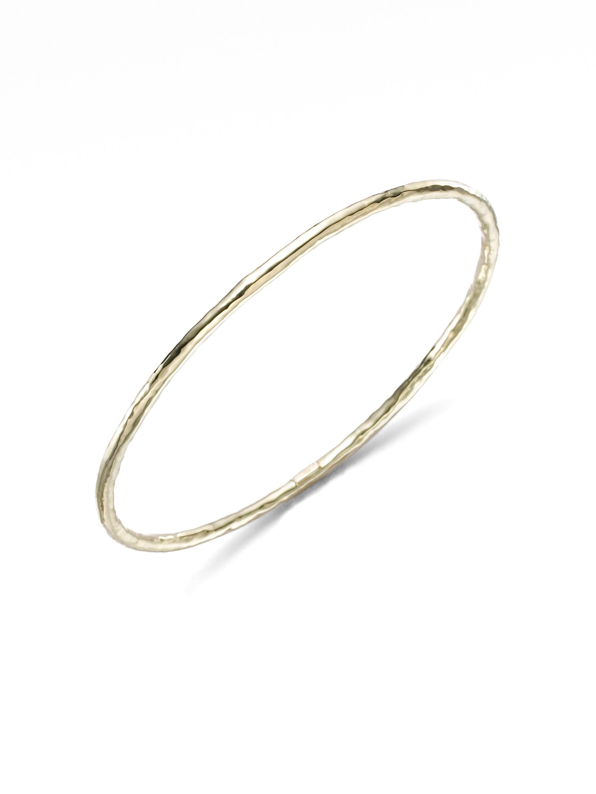Ippolita Women's Classico Thin 18K Yellow Gold Hammered Bangle Bracelet - Gold