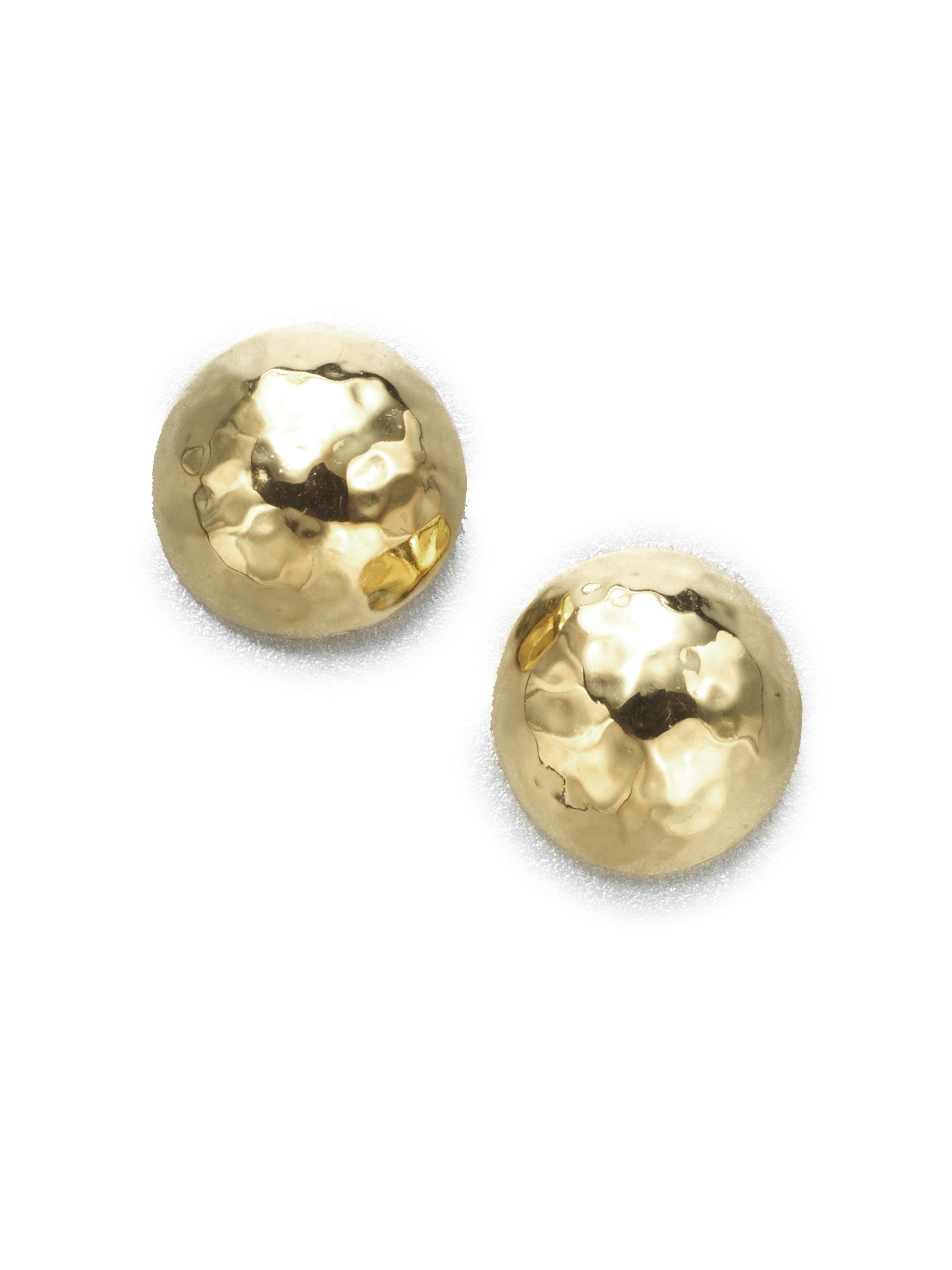 Ippolita Women's Classico  18K Yellow Gold Hammered Pinball Stud Earrings - Gold