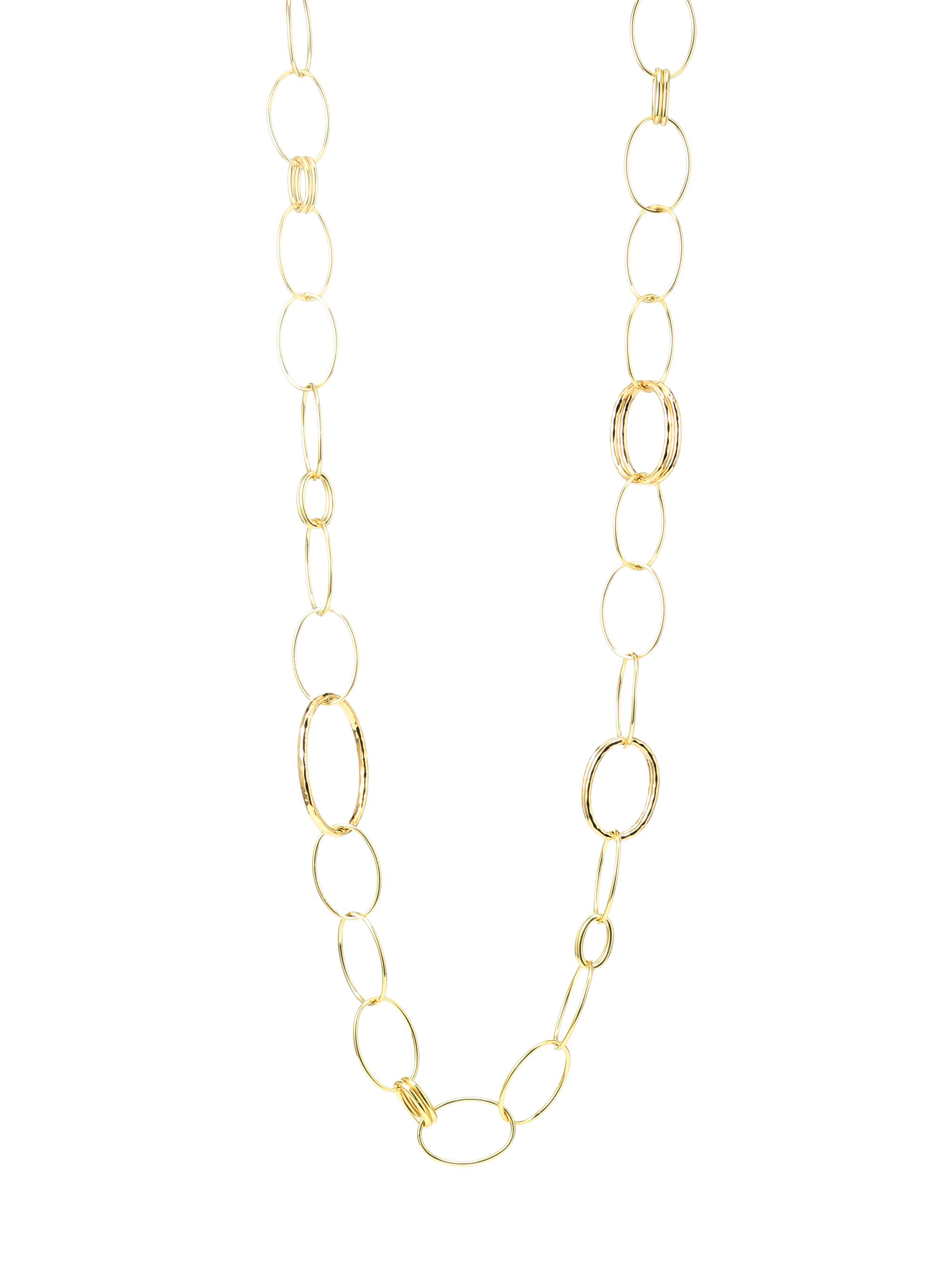 Ippolita Women's Classico Long 18K Yellow Gold Hammered Bastille Link Necklace - Gold
